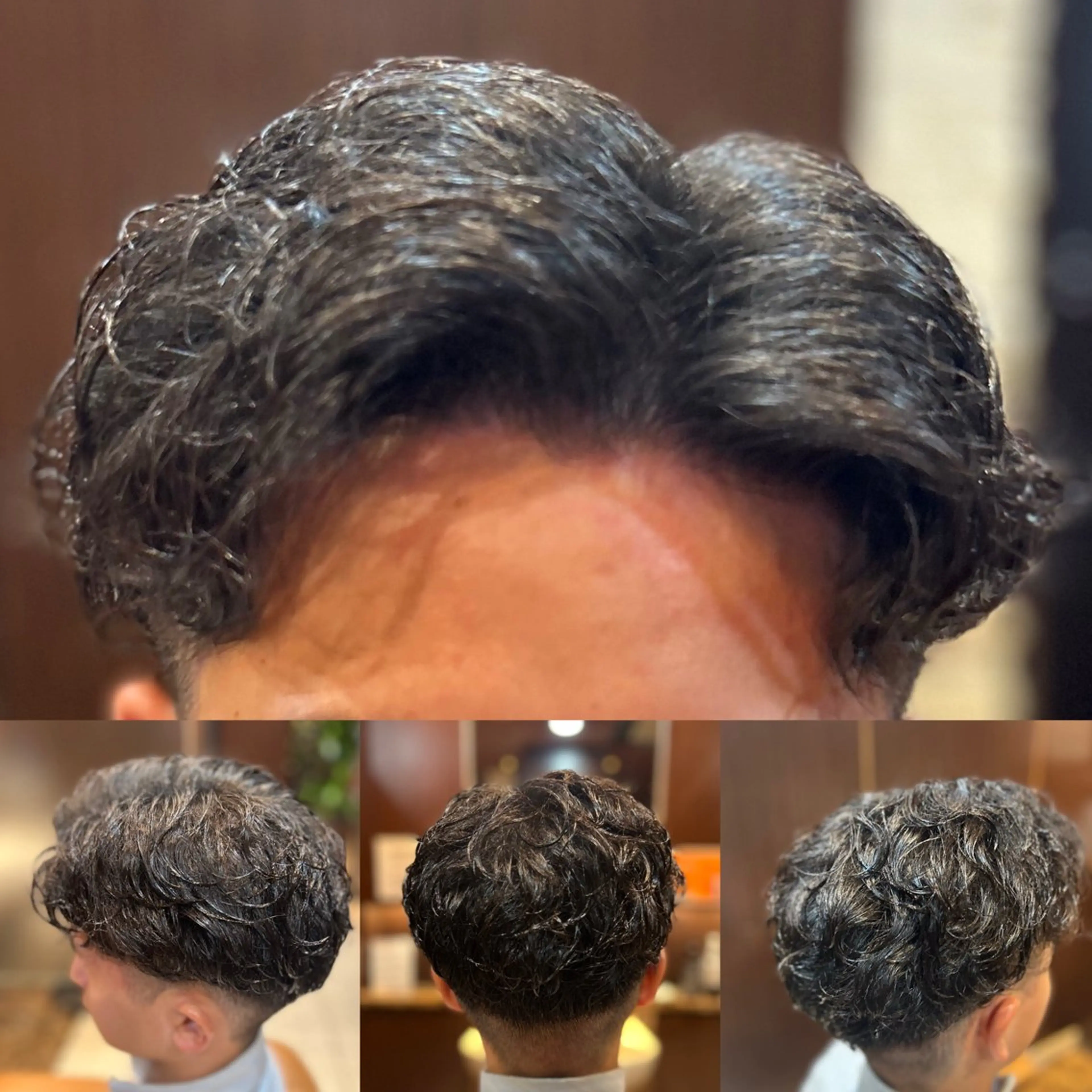ミディアム パーマ メンズ 根尾 海咲のヘアスタイル