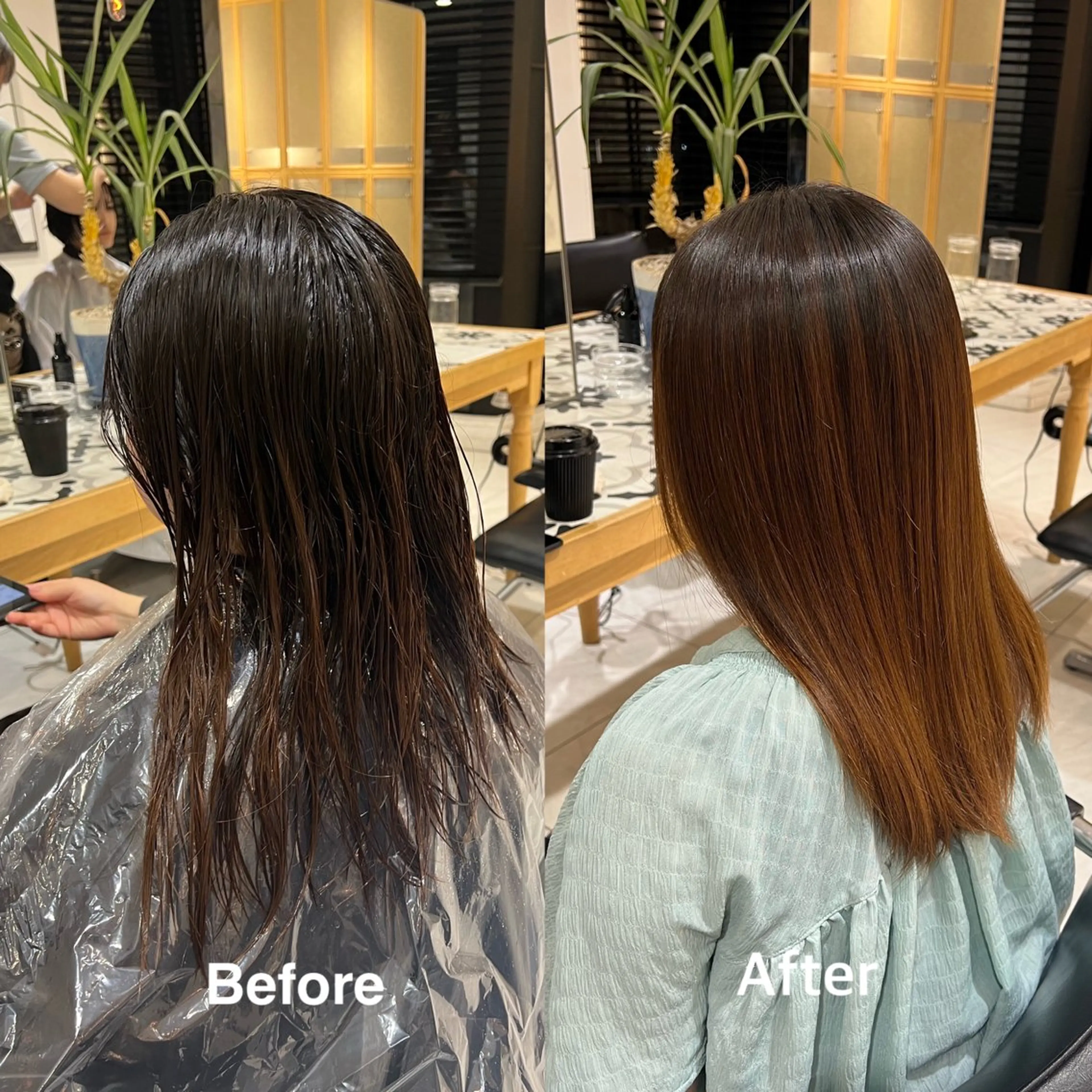セミロング 縮毛矯正 トリートメント ヘッドスパ ブリーチ/ブラウン 🤎MIREのヘアスタイル