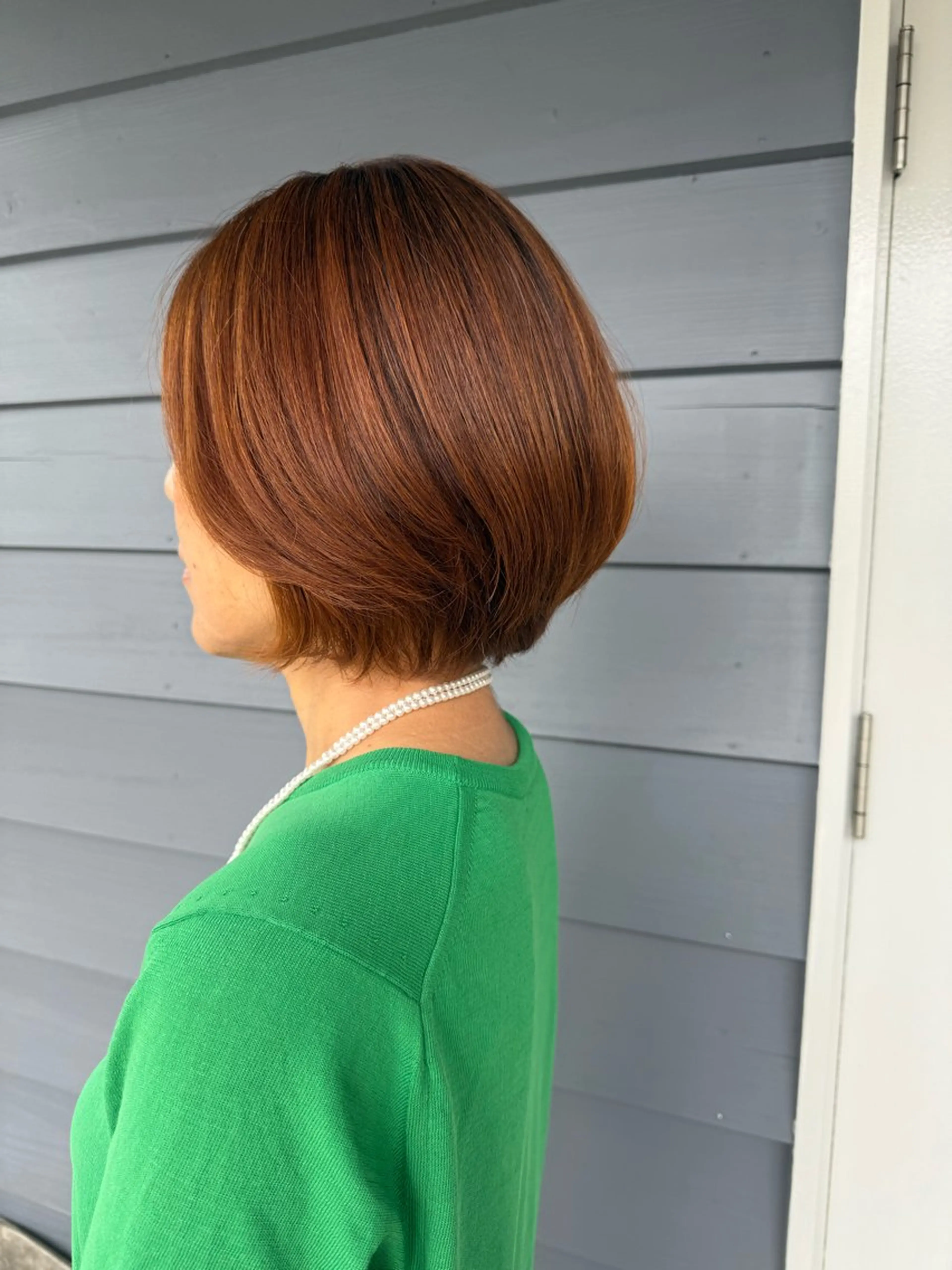 ミディアム オレンジブラウン パライソ竜美丘店 中根 奈緒のヘアスタイル