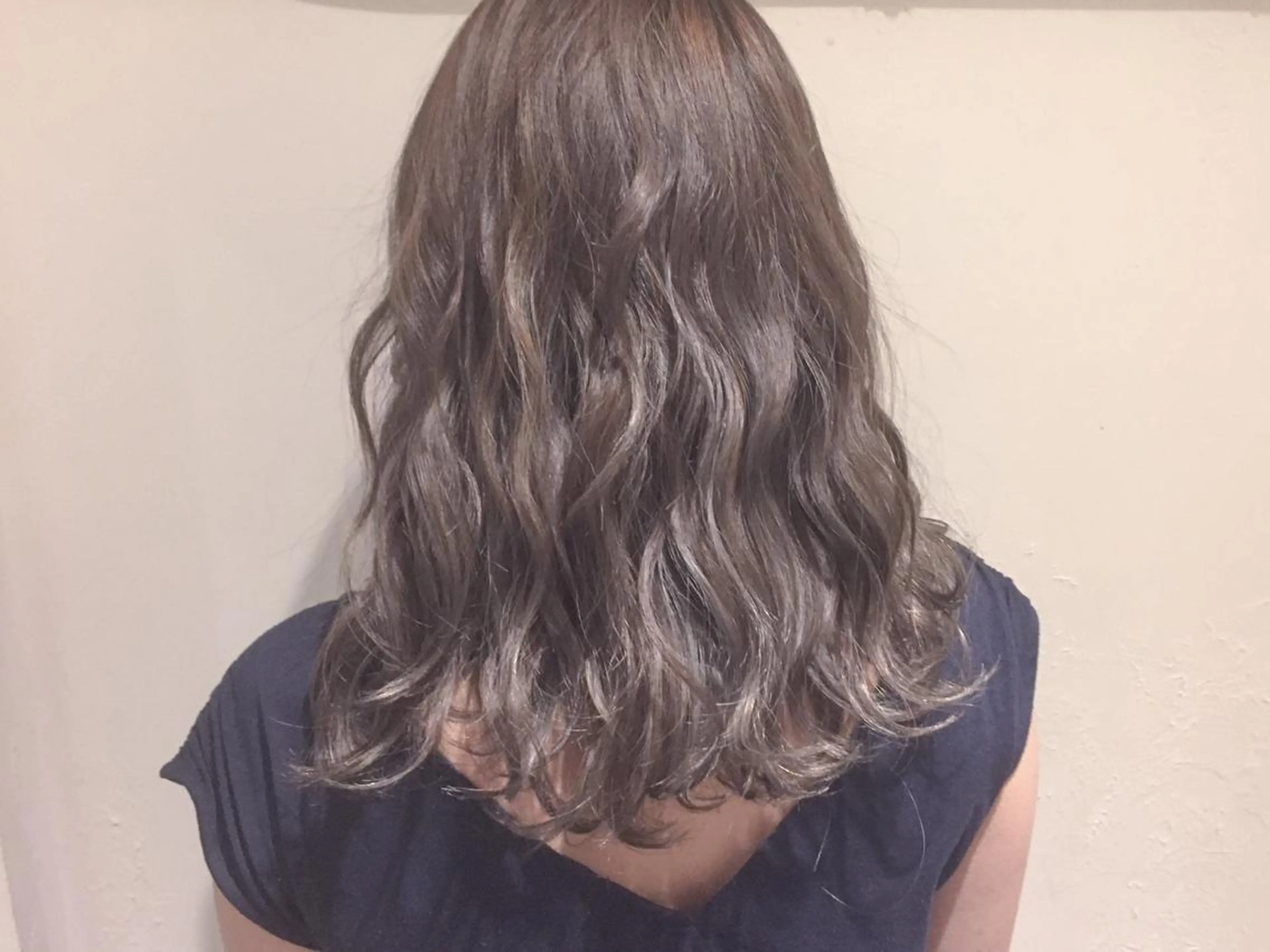セミロング カラー グレージュ salonF 🔸hamaのマツエク・マツパデザイン