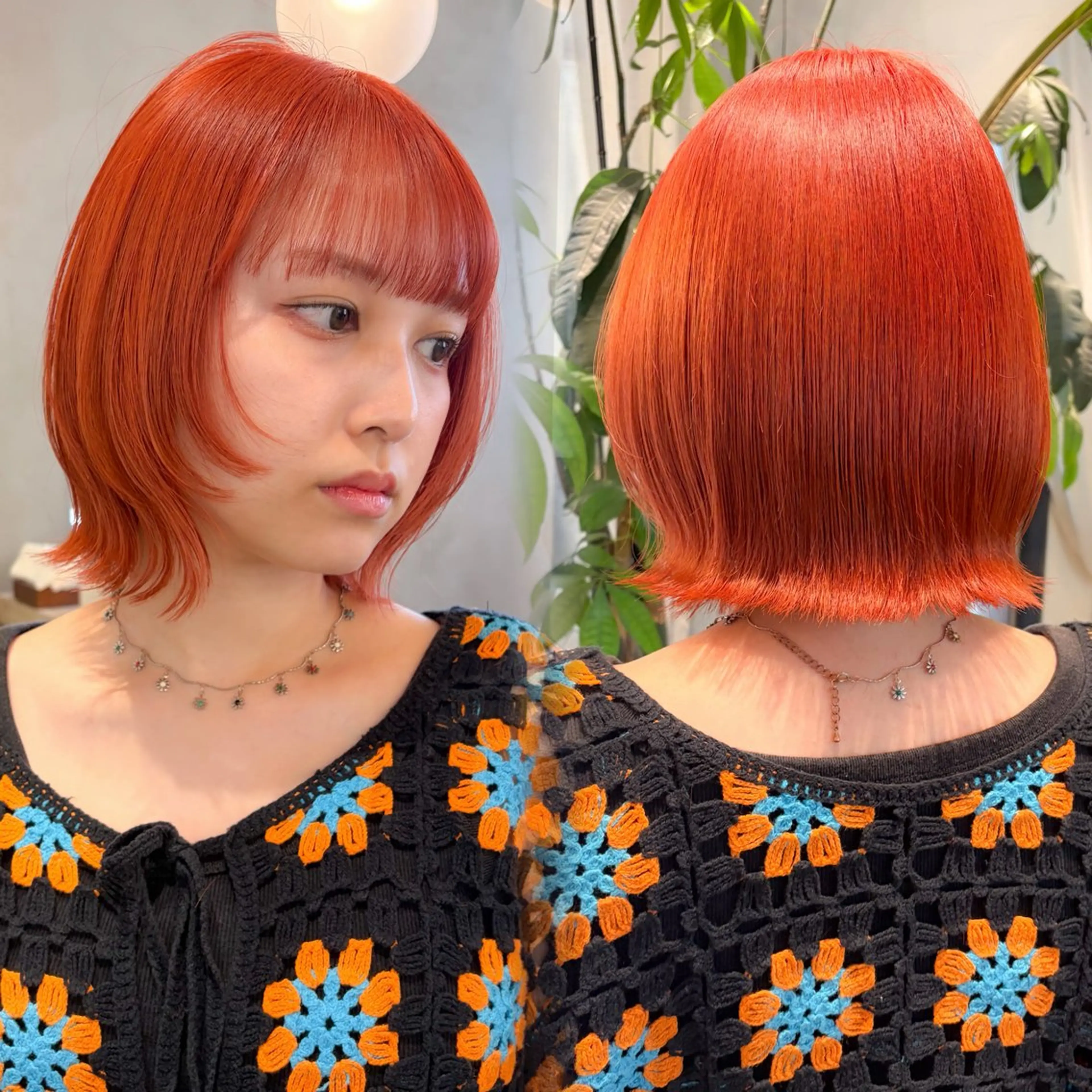 ショート カット ヘアカラー トリートメント ♥️ボブ縮毛矯正/暖 色/minami♥️のヘアスタイル