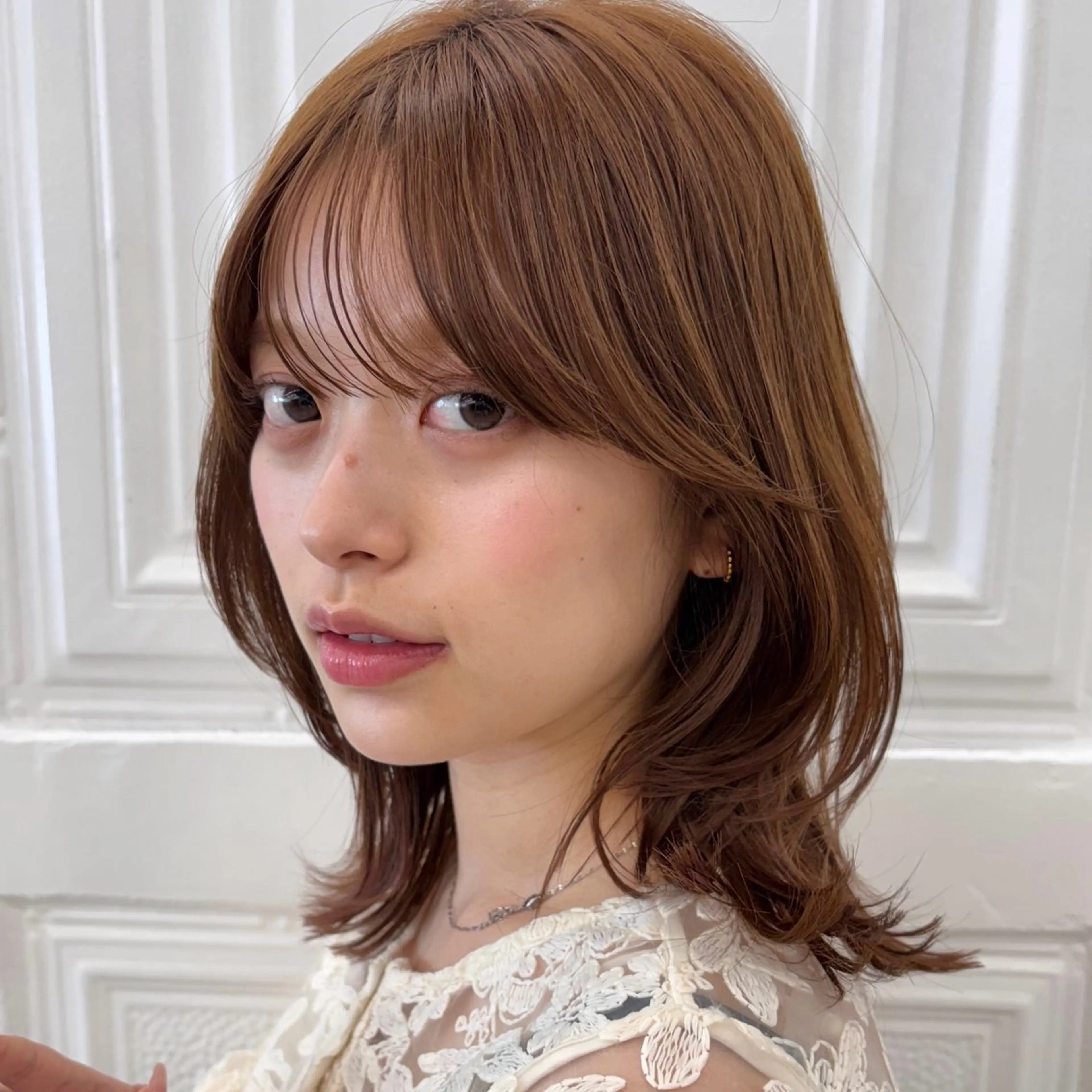 ミディアム カット トリートメント 似合わせ/ベージュ /レイヤー/りほ🤍のヘアスタイル