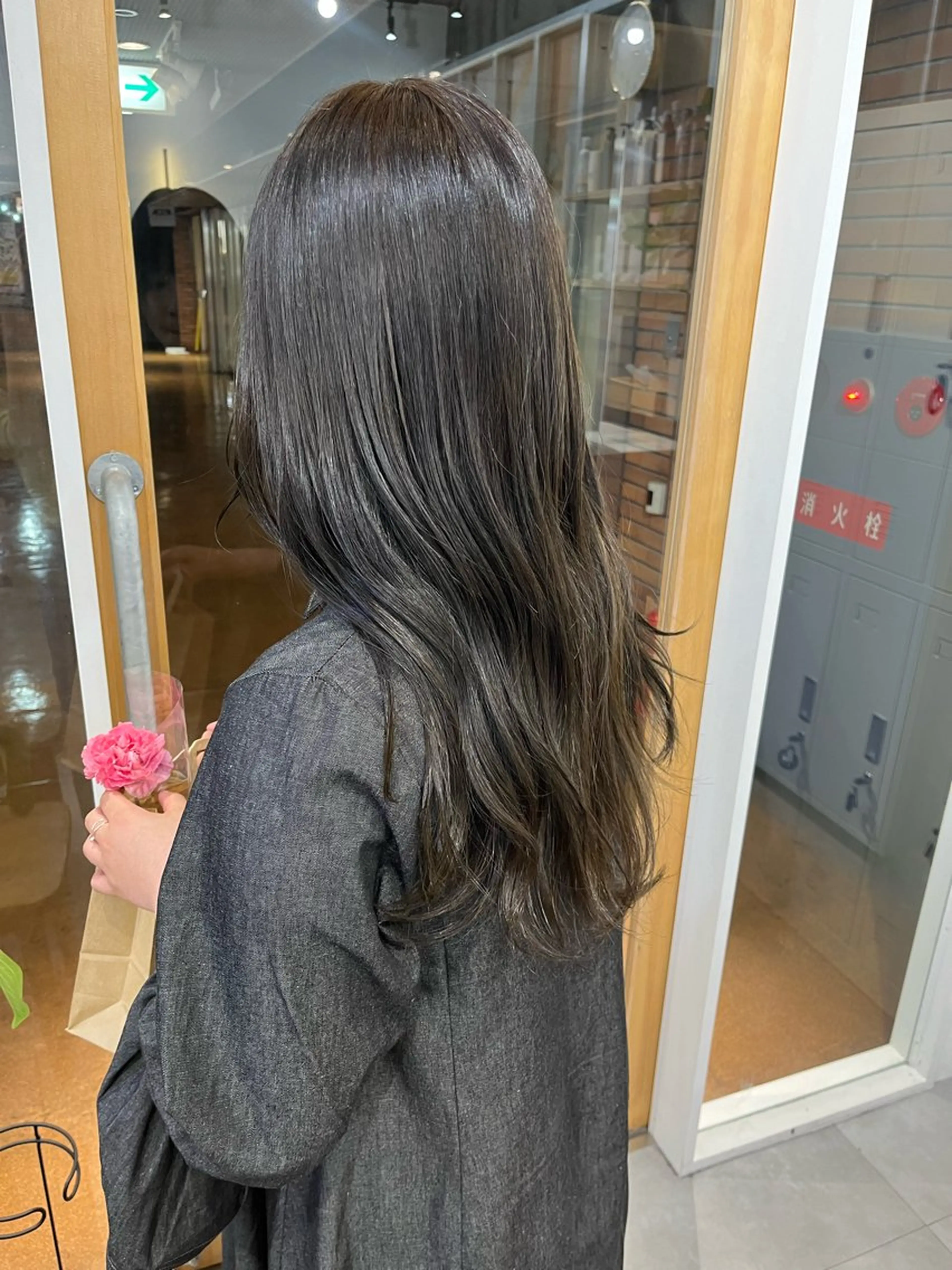 ロング ブリーチなしカラー /ベージュカラーのヘアスタイル