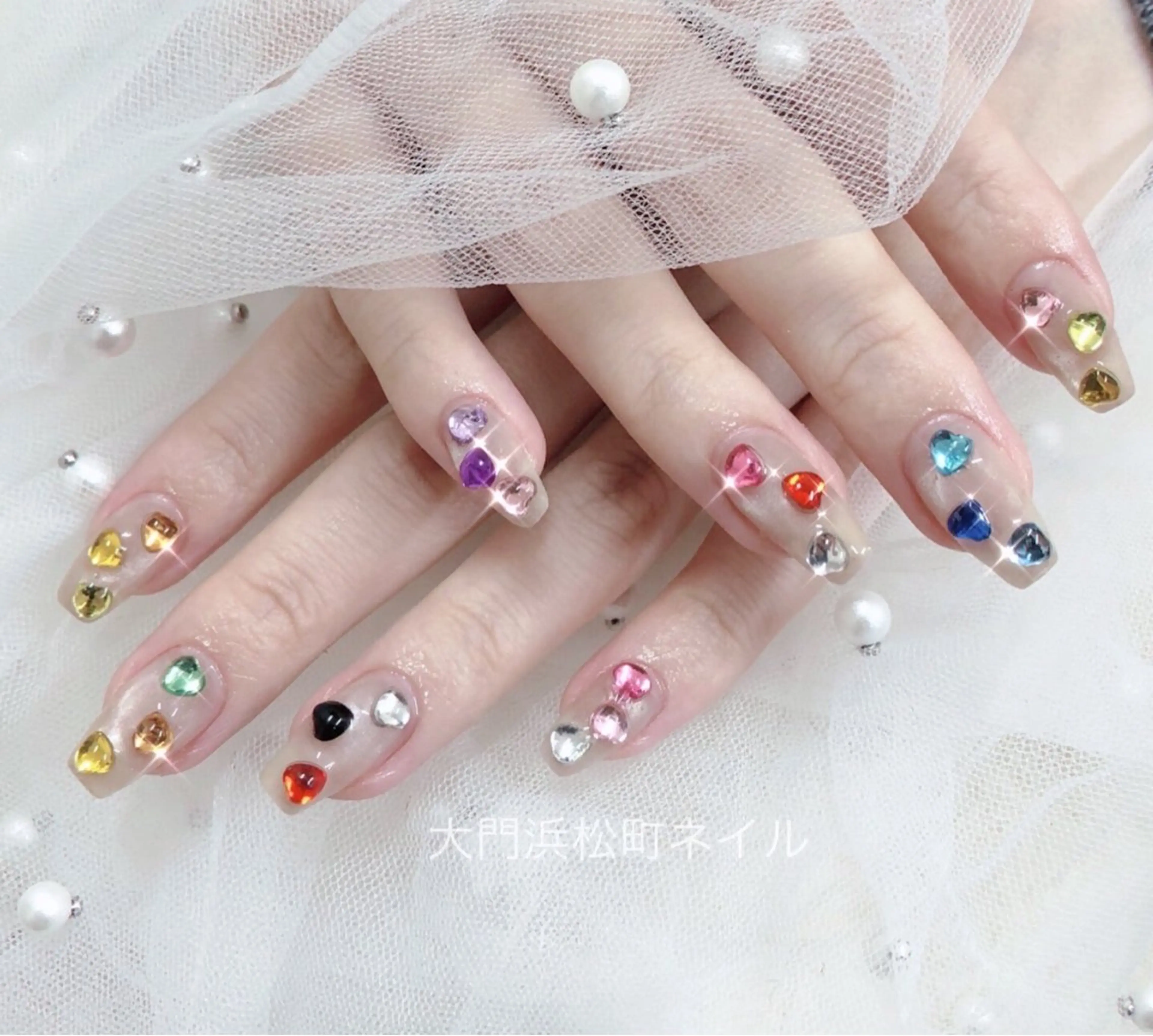 ネイル フレンチネイル ガラスフレンチ マグネットネイル ミラーネイル 持ち込み ハンドネイル ハンドケア 大門浜松町 ネイルのネイルデザイン