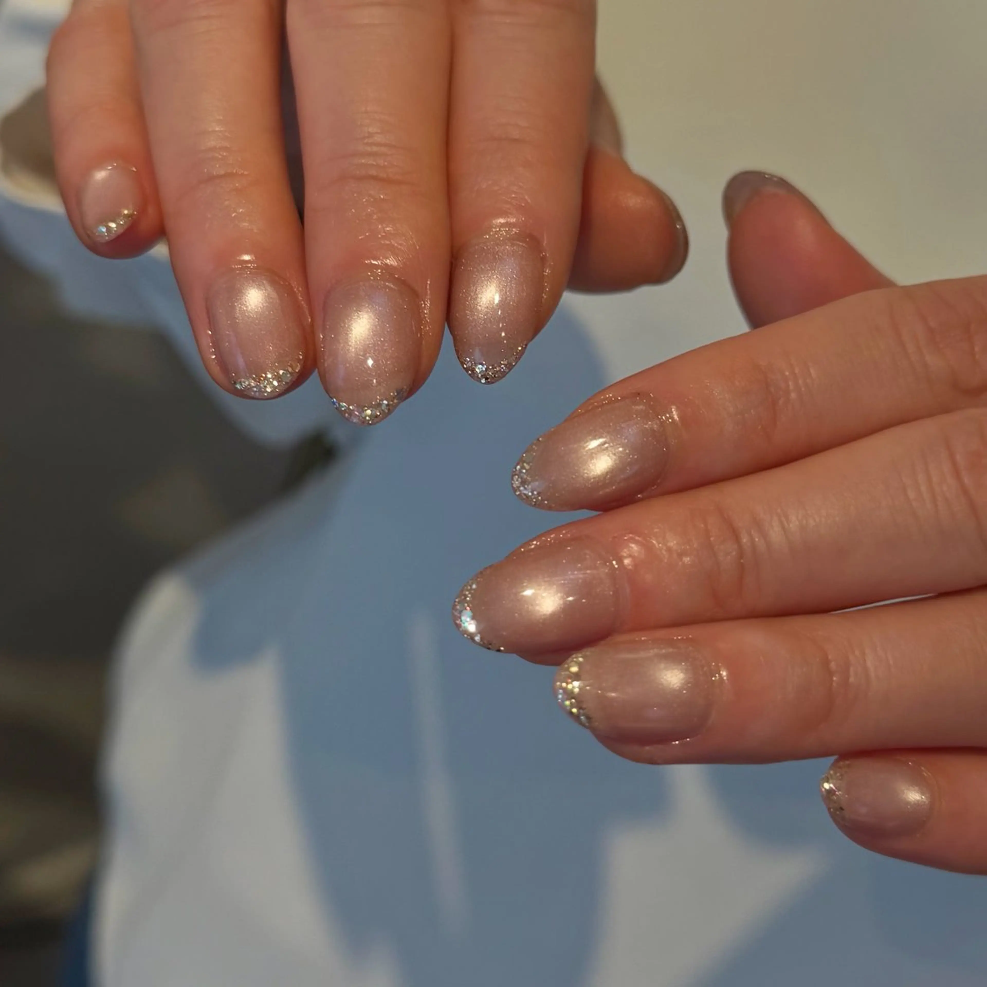 ネイル クリアネイル フラッシュネイル フラッシュマグ フレンチネイル マグネットネイル Luana nailのネイルデザイン