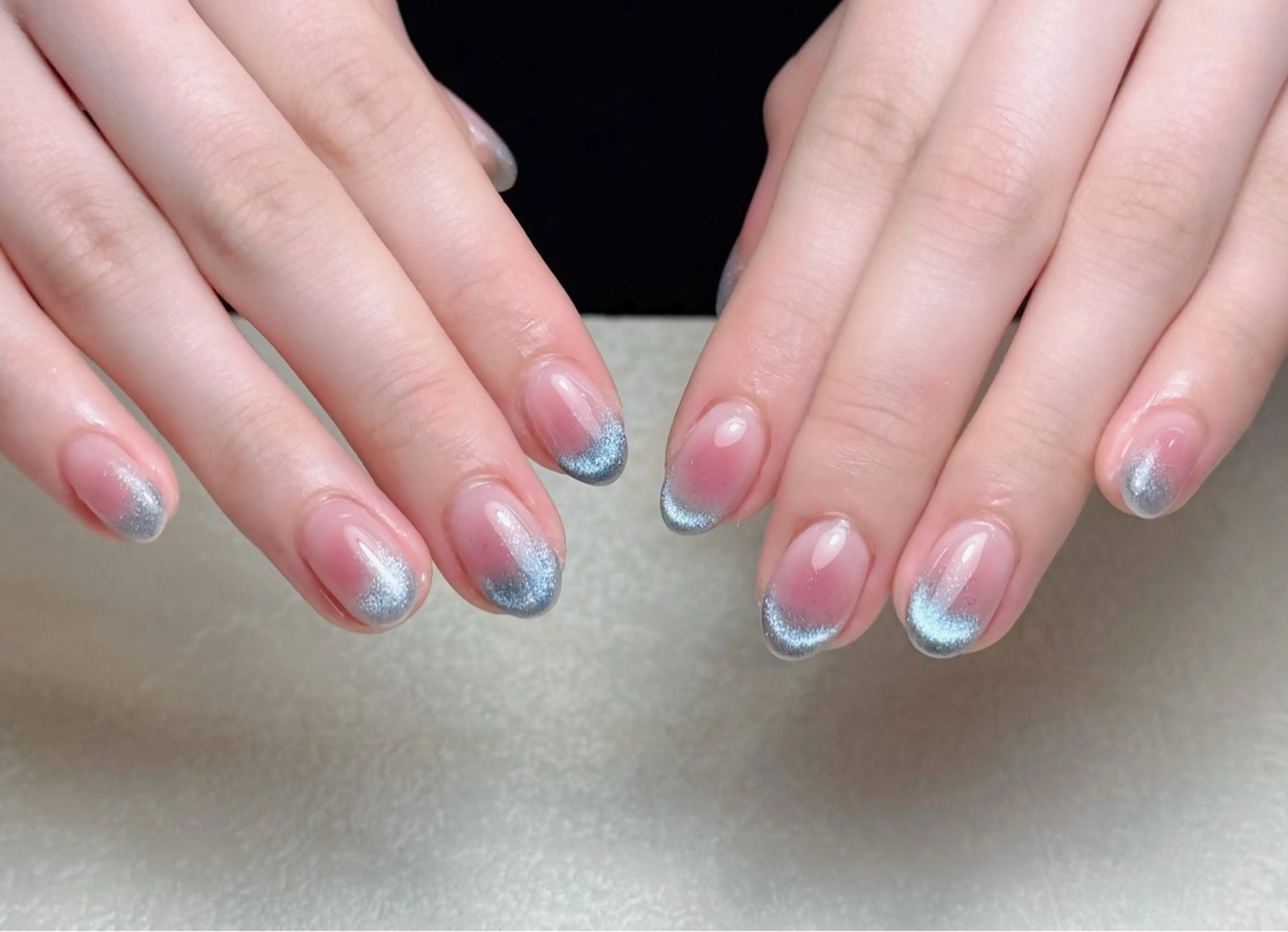 ネイル オーロラネイル 長さ出し フットネイル フレンチネイル ジェルネイル ハンドネイル 中野駅から2分 MEO NAILのネイルデザイン