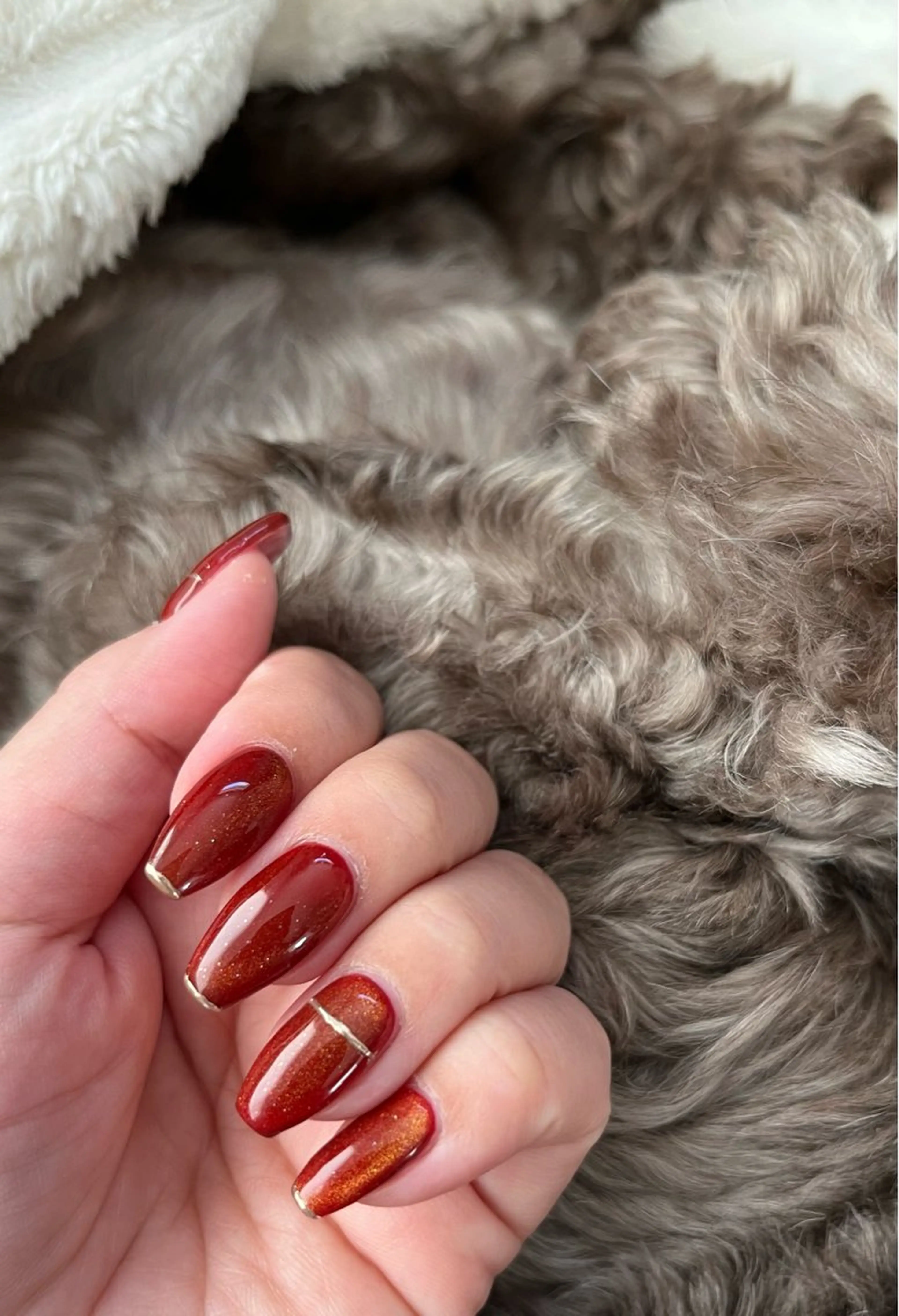 ネイル ボルドー マグネットネイル ミラーネイル ek.nail⭐︎ kanaのネイルデザイン