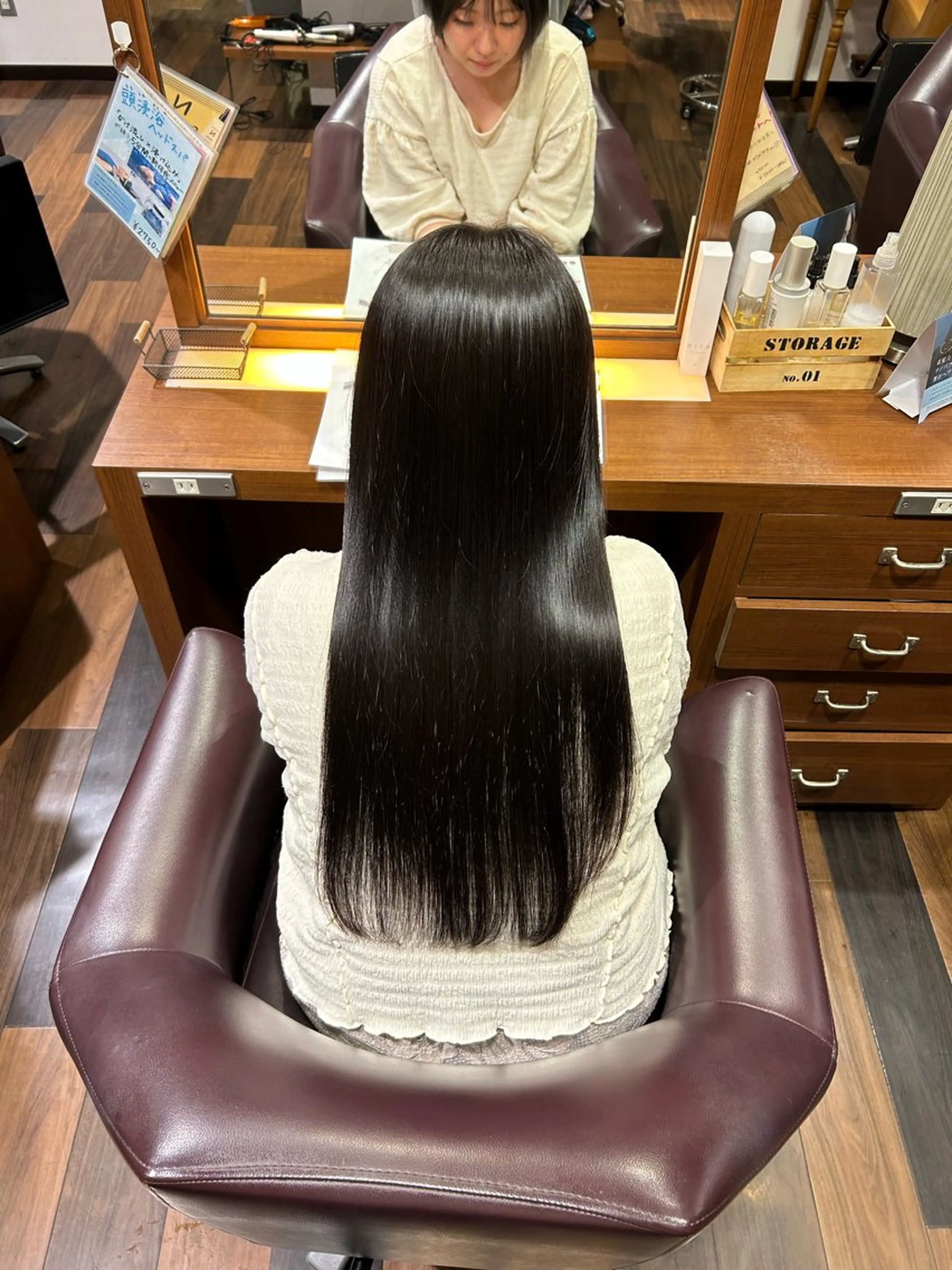 ロング 縮毛矯正 やなぎさわ はるなのヘアスタイル