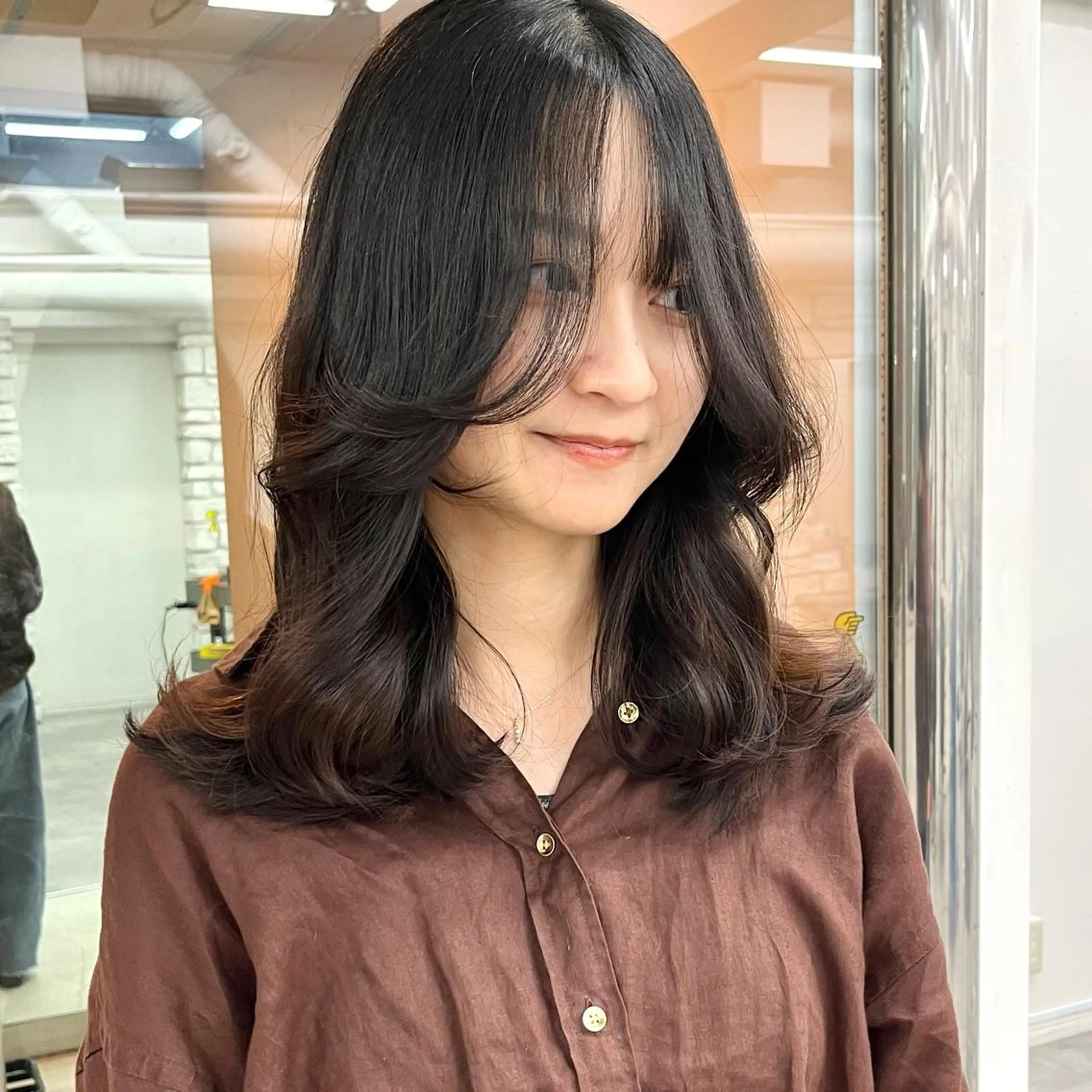 ロング カラー 韓国風ヘア レイヤーカット カット ヘアカラー トリートメント 巻ける髪質改善で美髪 にデザイン✨/よしみのヘアスタイル