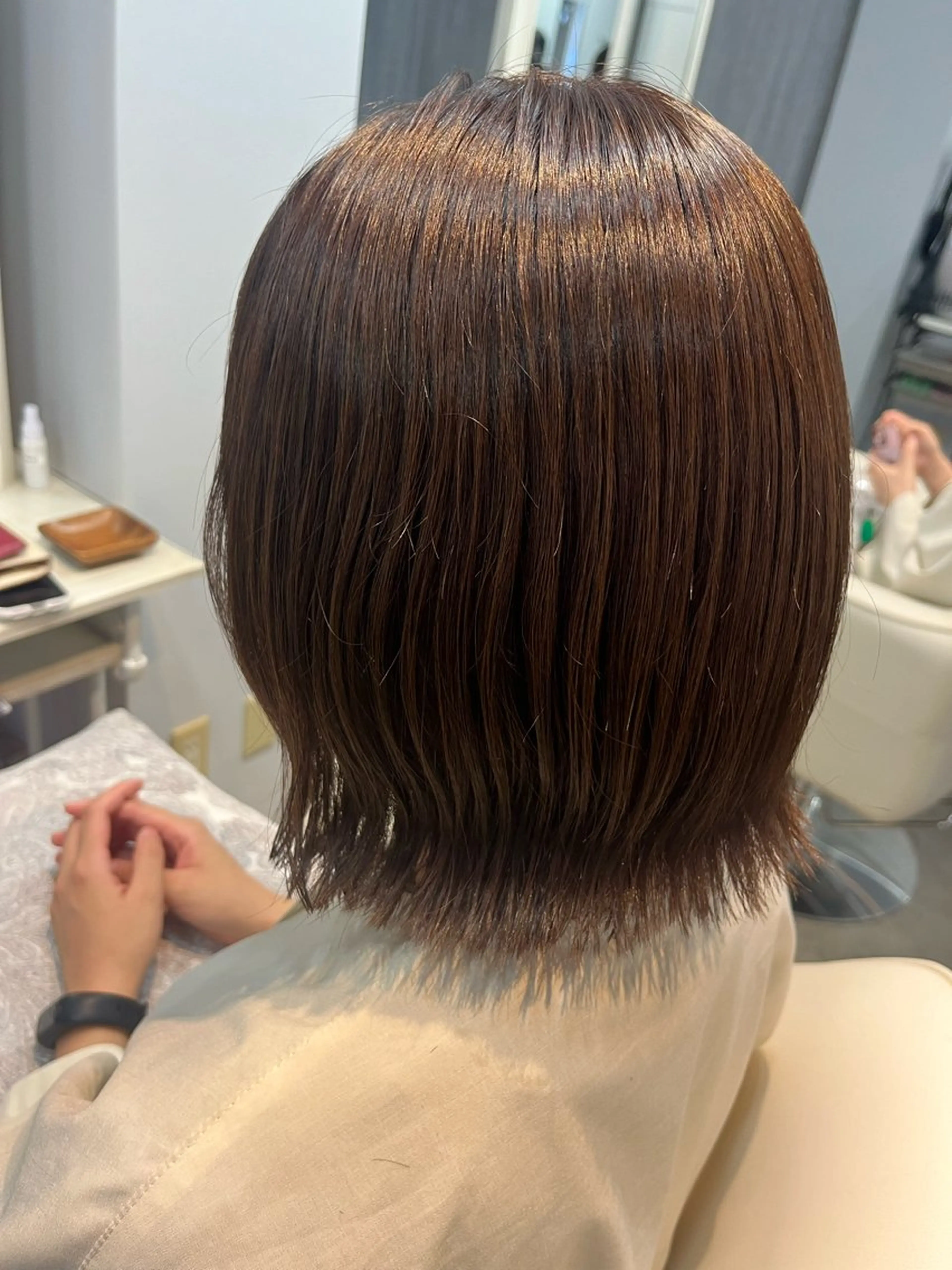 ミディアム カラー カット ヘアカラー トリートメント 暗髪ツヤ感カラー🌼 いしいゆうこのヘアスタイル