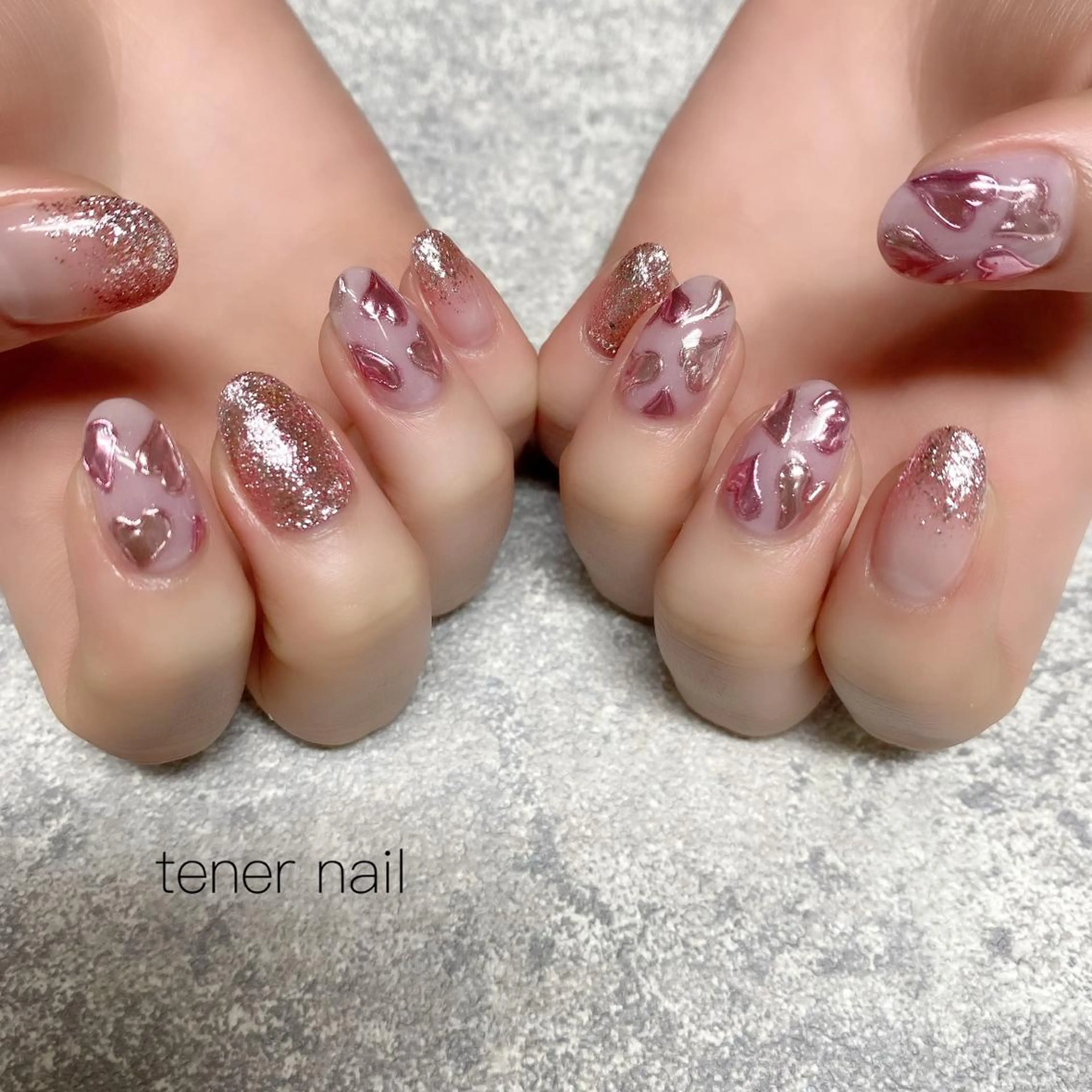 ネイル ハート ピンク テネルネイル tener nailのネイルデザイン