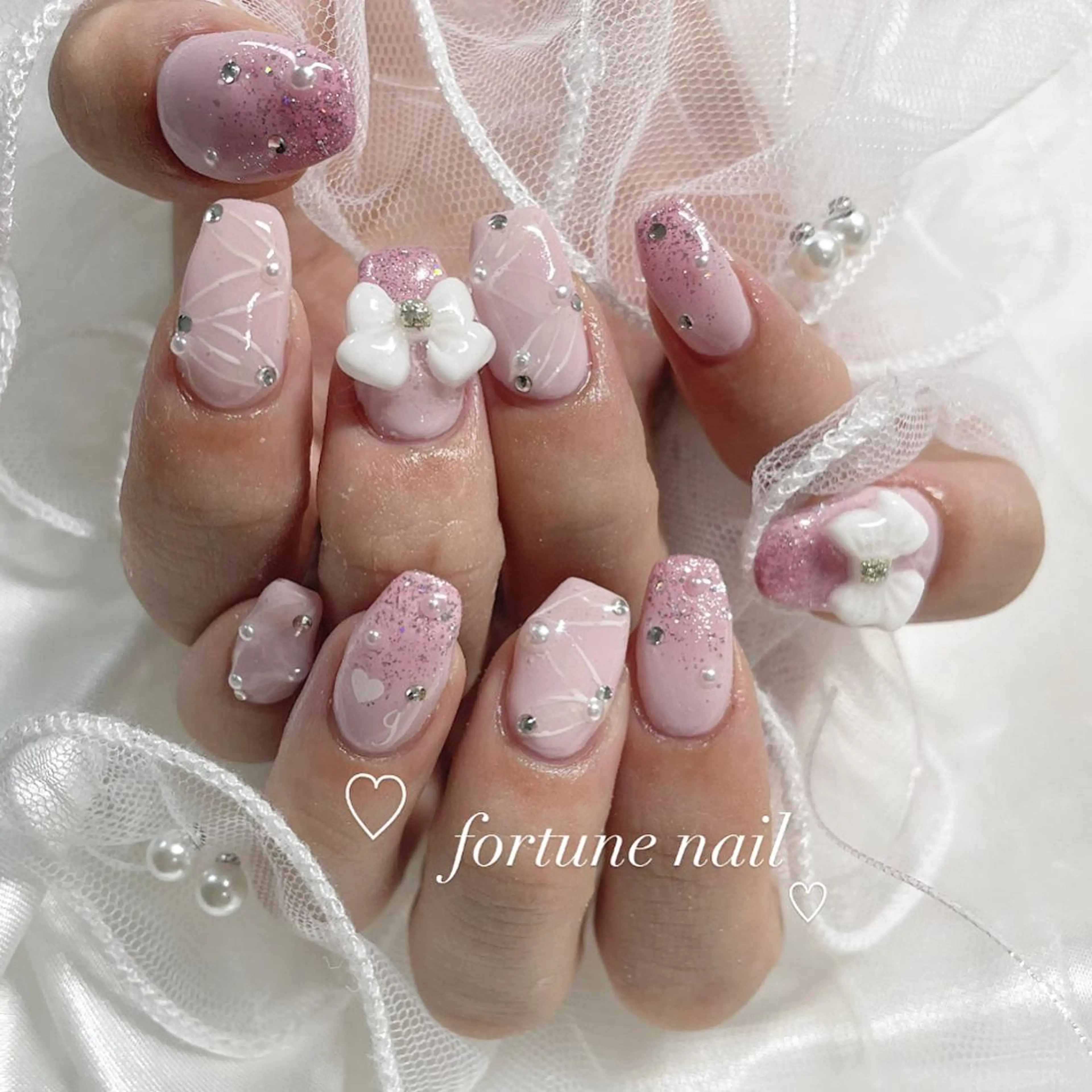 ネイル グラデーション ラメ(グリッター) ラメグラデーション ピンク ハンドネイル ☆saori ☆のネイルデザイン