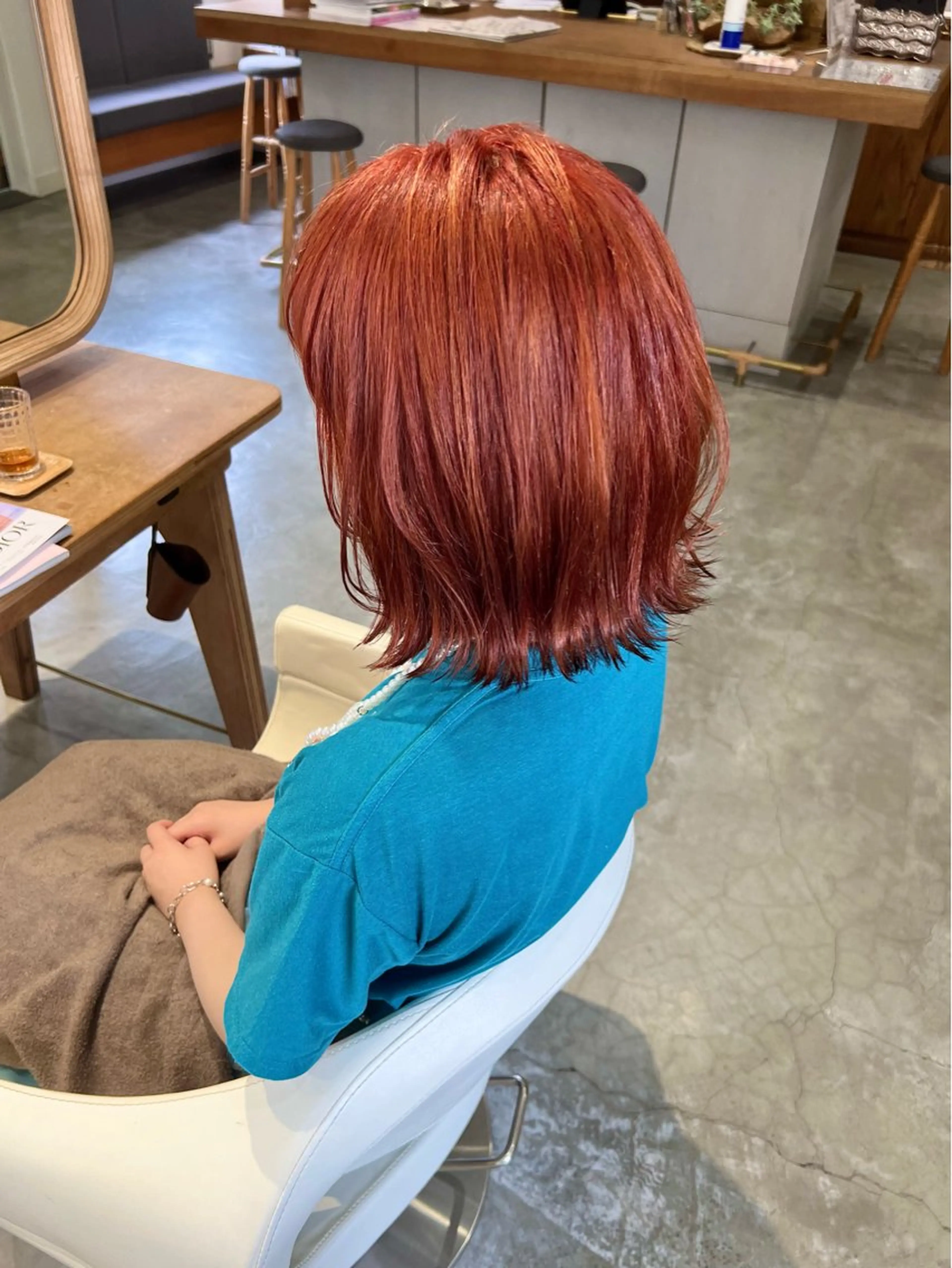 ショート カラー オレンジ カット ヘアカラー WATANABE MISAKIのヘアスタイル