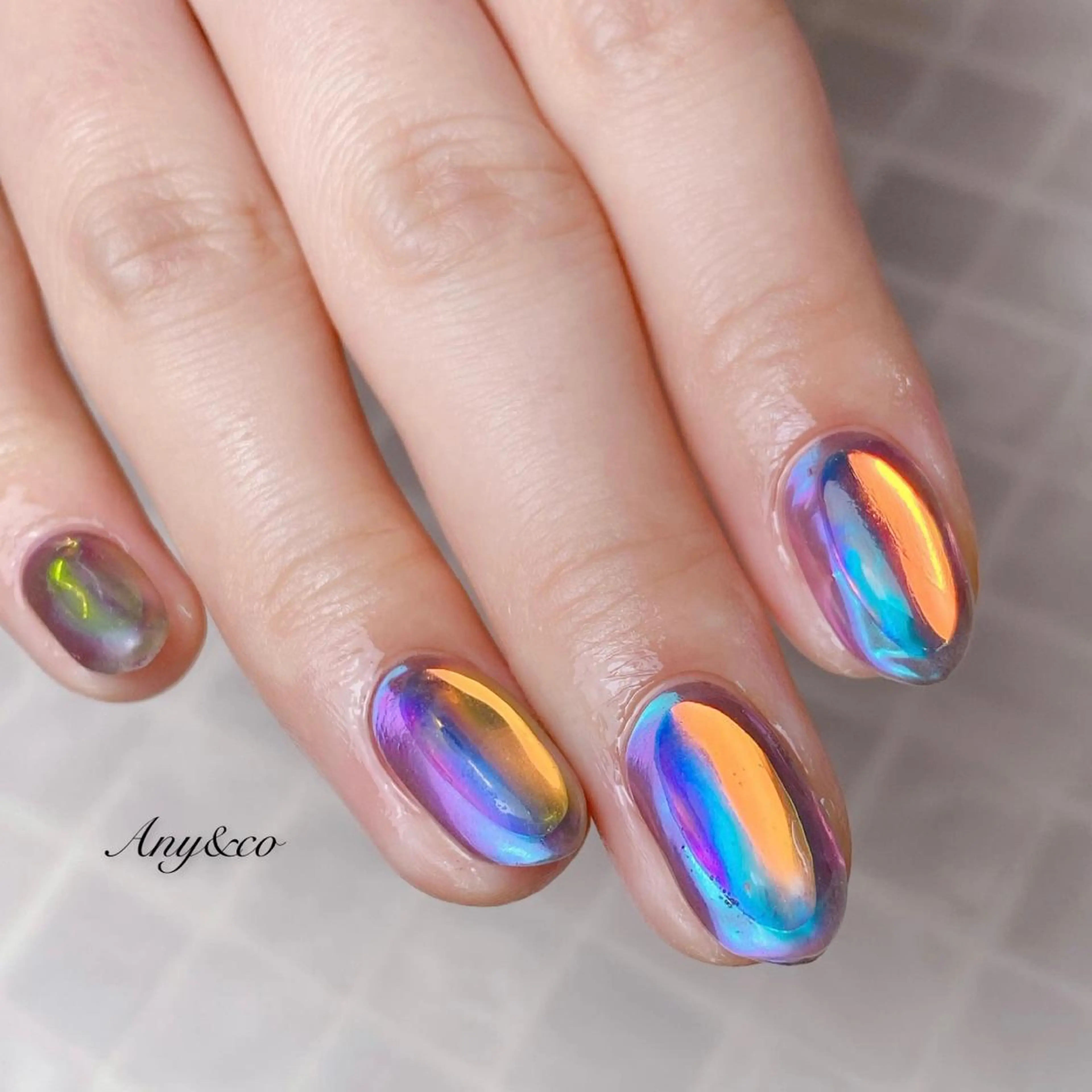 ネイル 氷ネイル・うるうるネイル パープル ハンドネイル Any&co 【エニコ】のマツエク・マツパデザイン