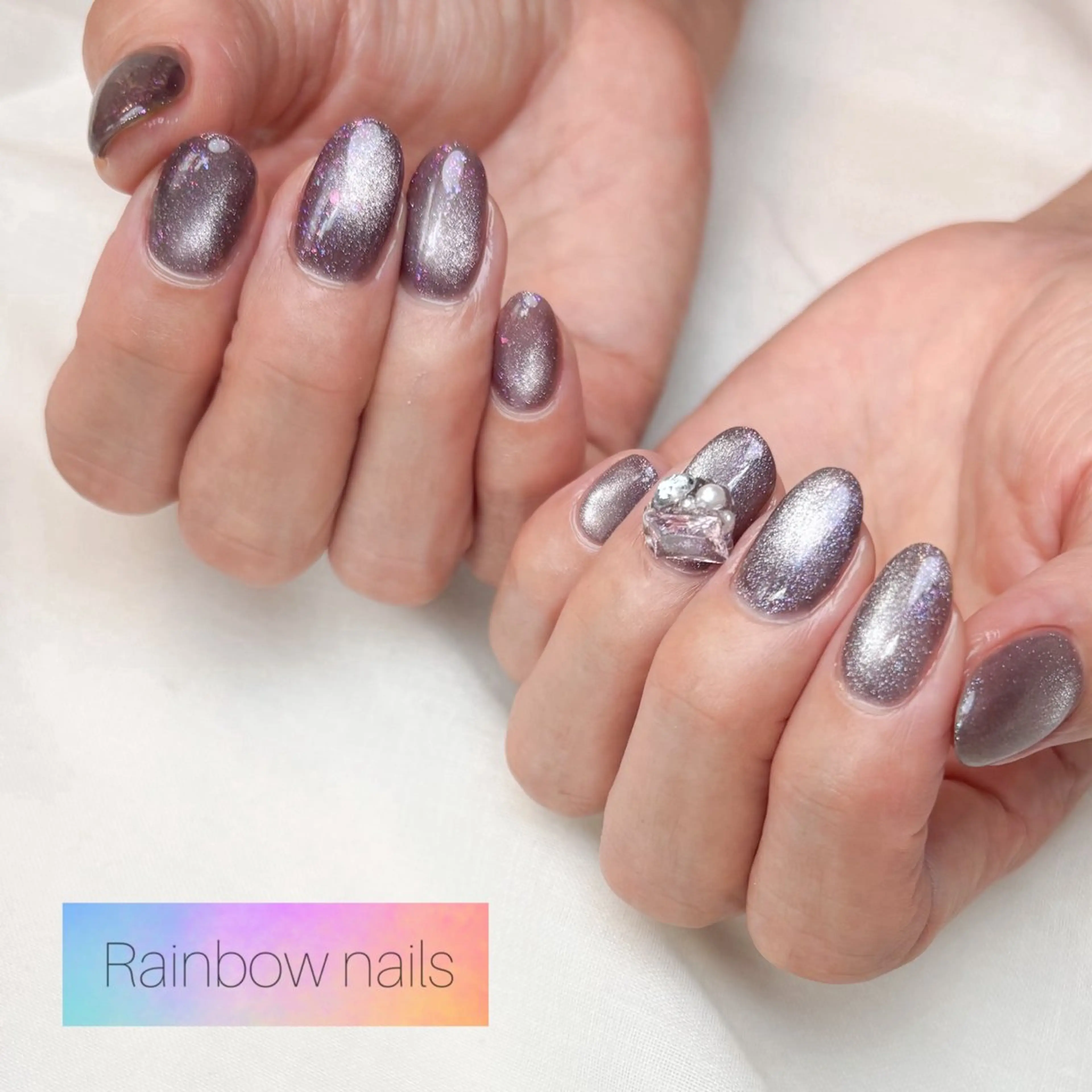 ネイル ハンドネイル Rainbow nailsくろちゃんのネイルデザイン