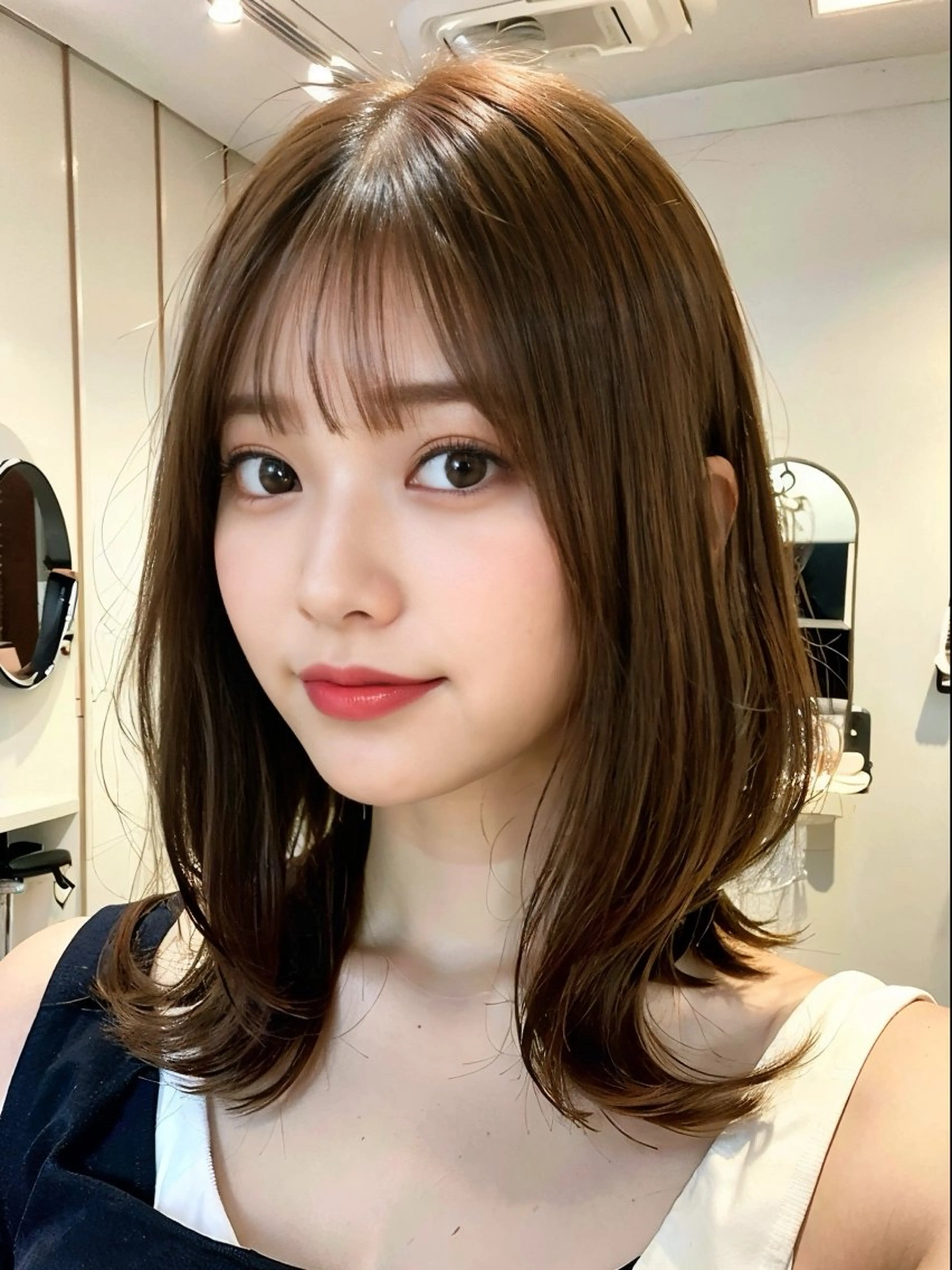 ミディアム くびれヘア 表参道/さあ や/大人ナチュラルのヘアスタイル