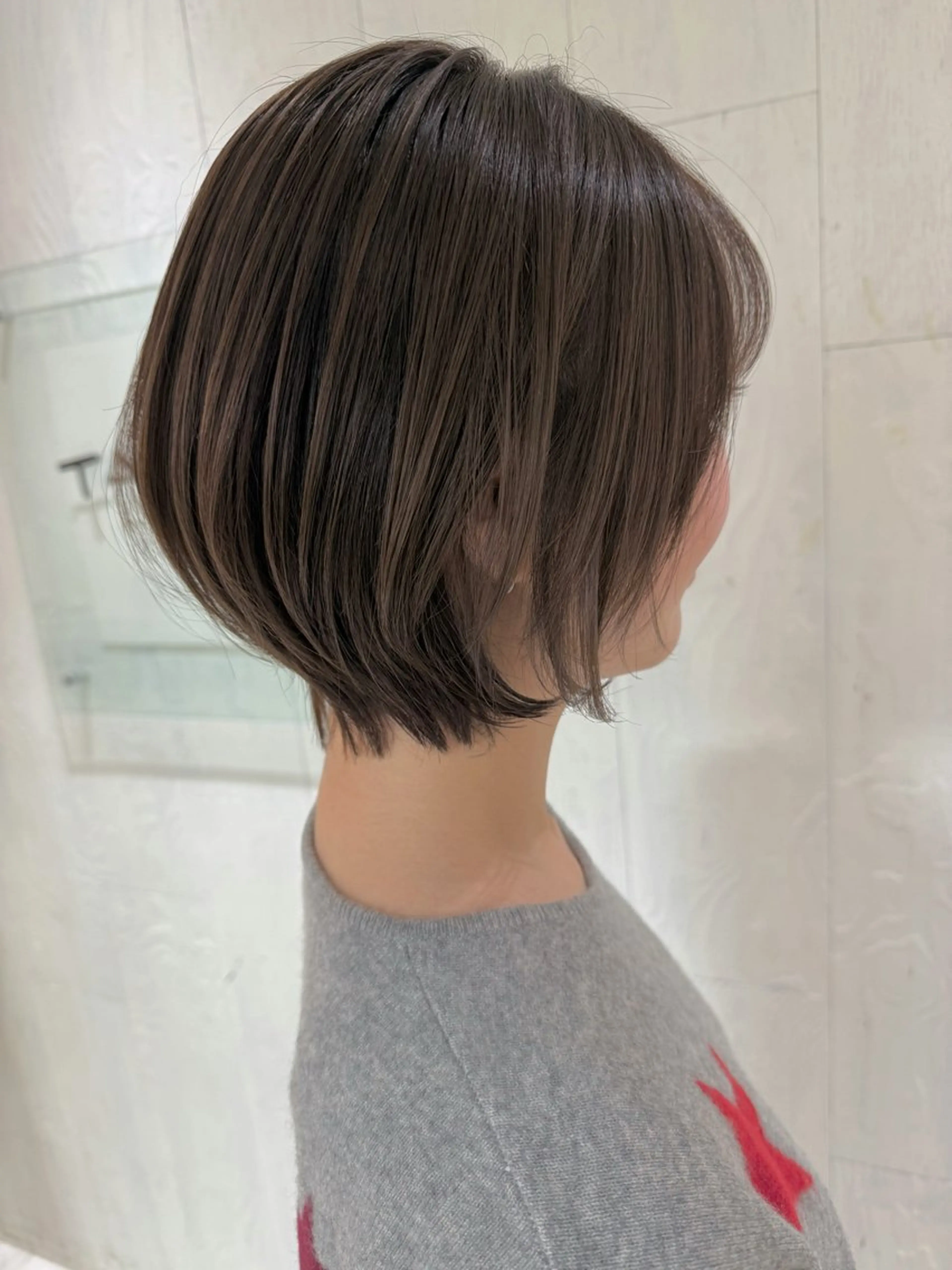 ショート カラー ショートボブ ボブ 顔まわりレイヤー 顔周りカット レイヤーカット カット ヘアカラー トリートメント 河合秀明/ショート /ボブ/レイヤーのヘアスタイル