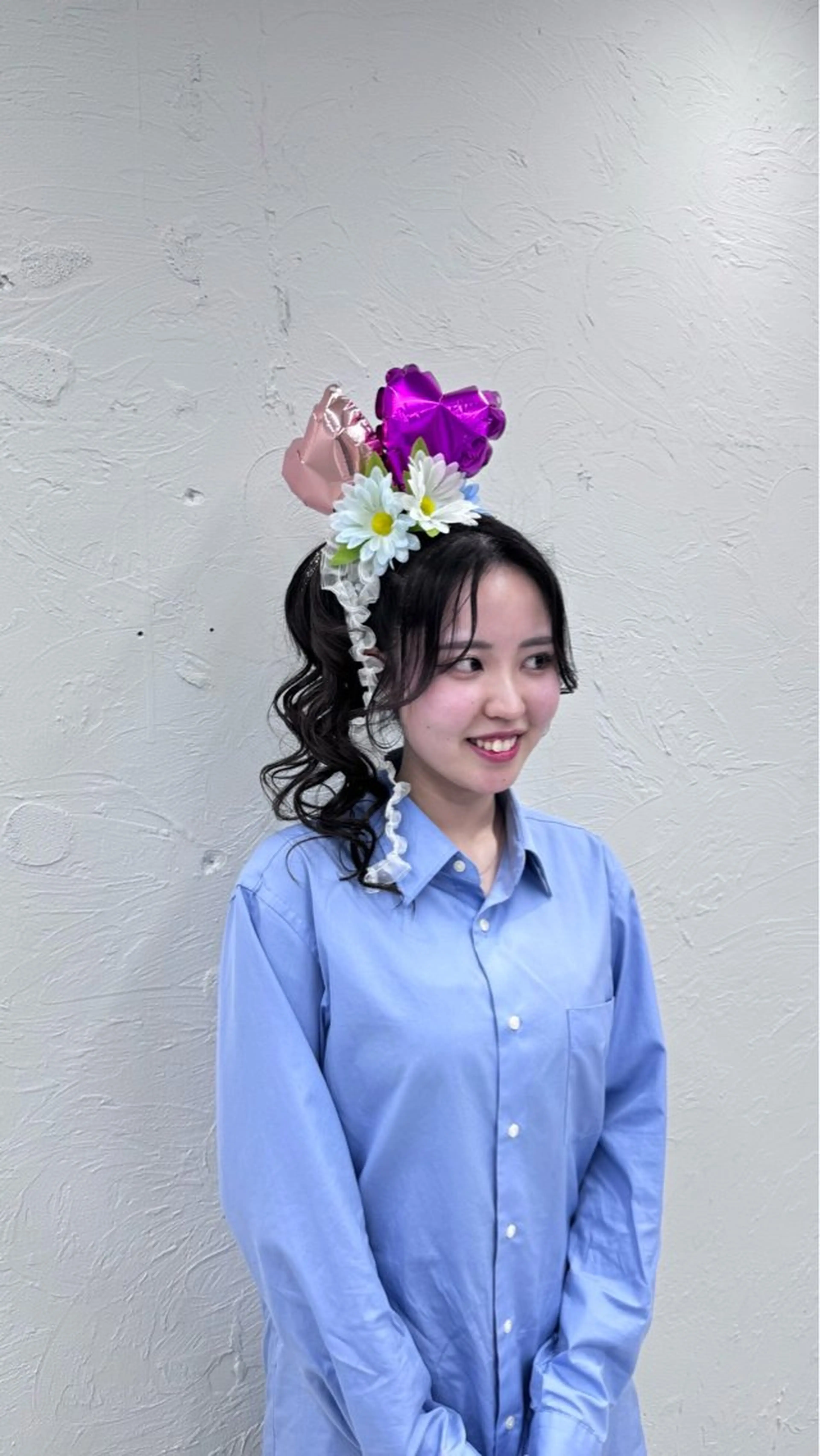 セミロング カラー ヘアアレンジ 垢抜け小顔レイヤー オリーブ/スミレのヘアスタイル