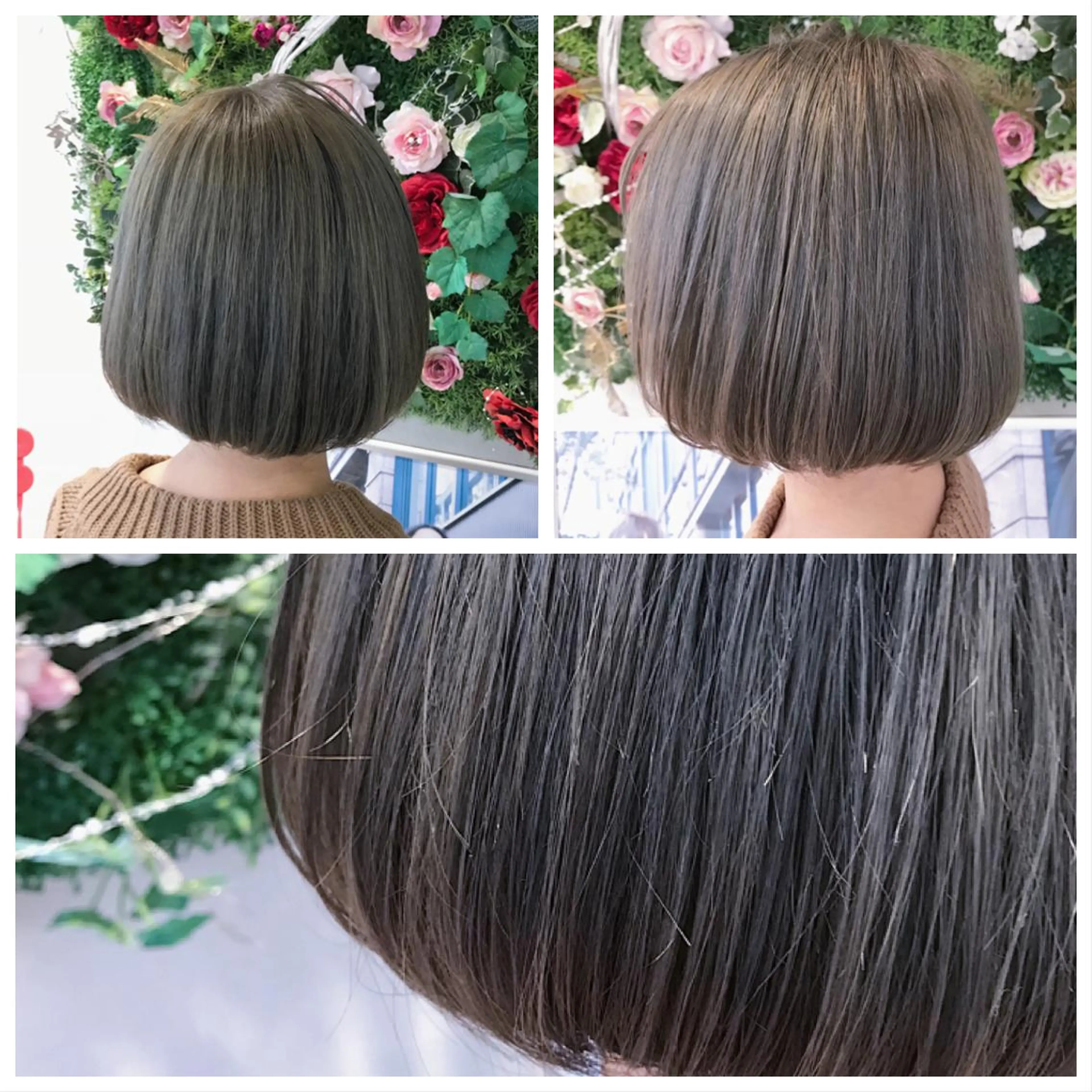 ショート カラー ブリーチ ブルーカラー ブルージュ ボブ 藤井 健のヘアスタイル