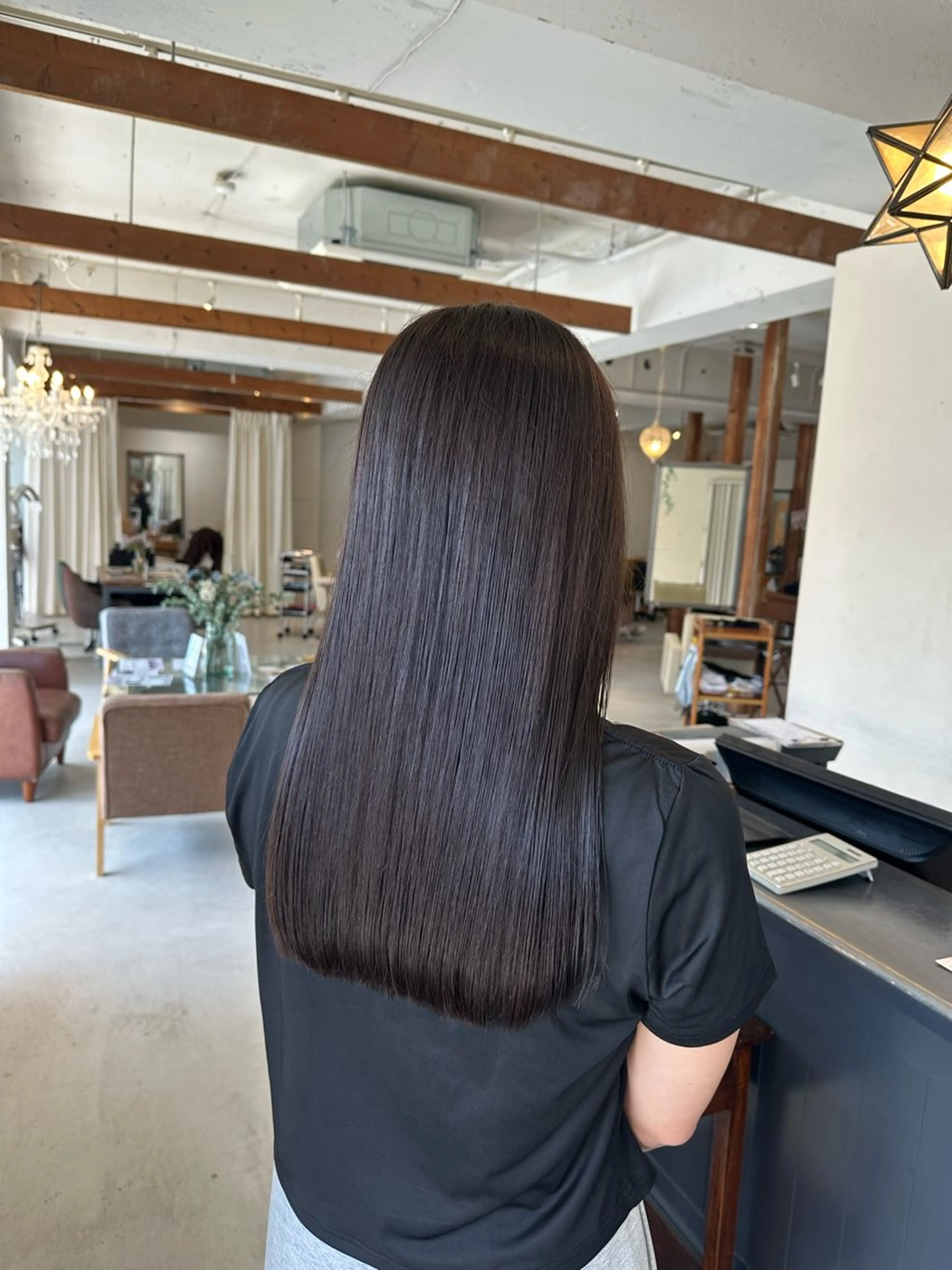 ロング カラー アッシュ 門手 菜々子のヘアスタイル