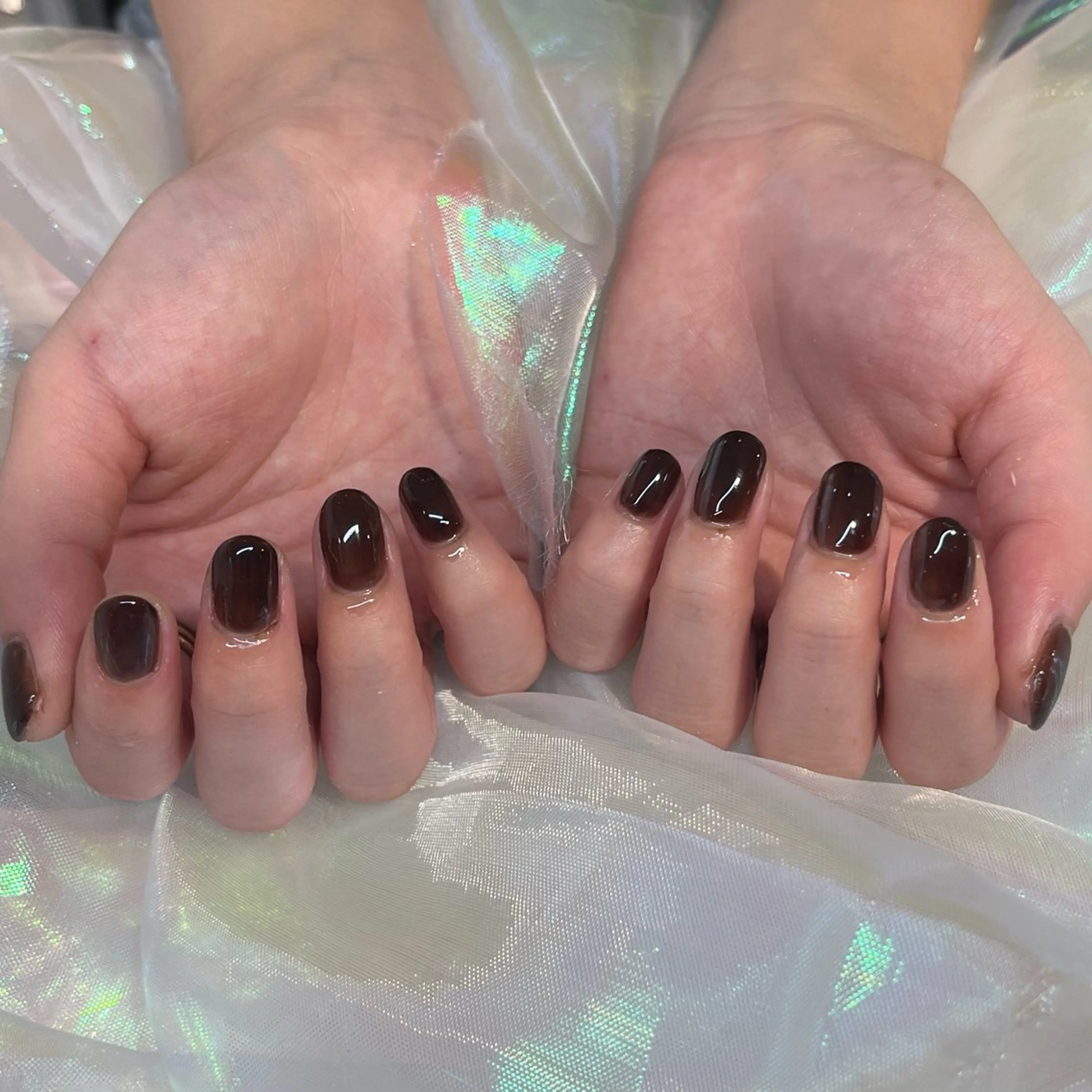 ネイル ブラウン 渡邊 あかりのネイルデザイン