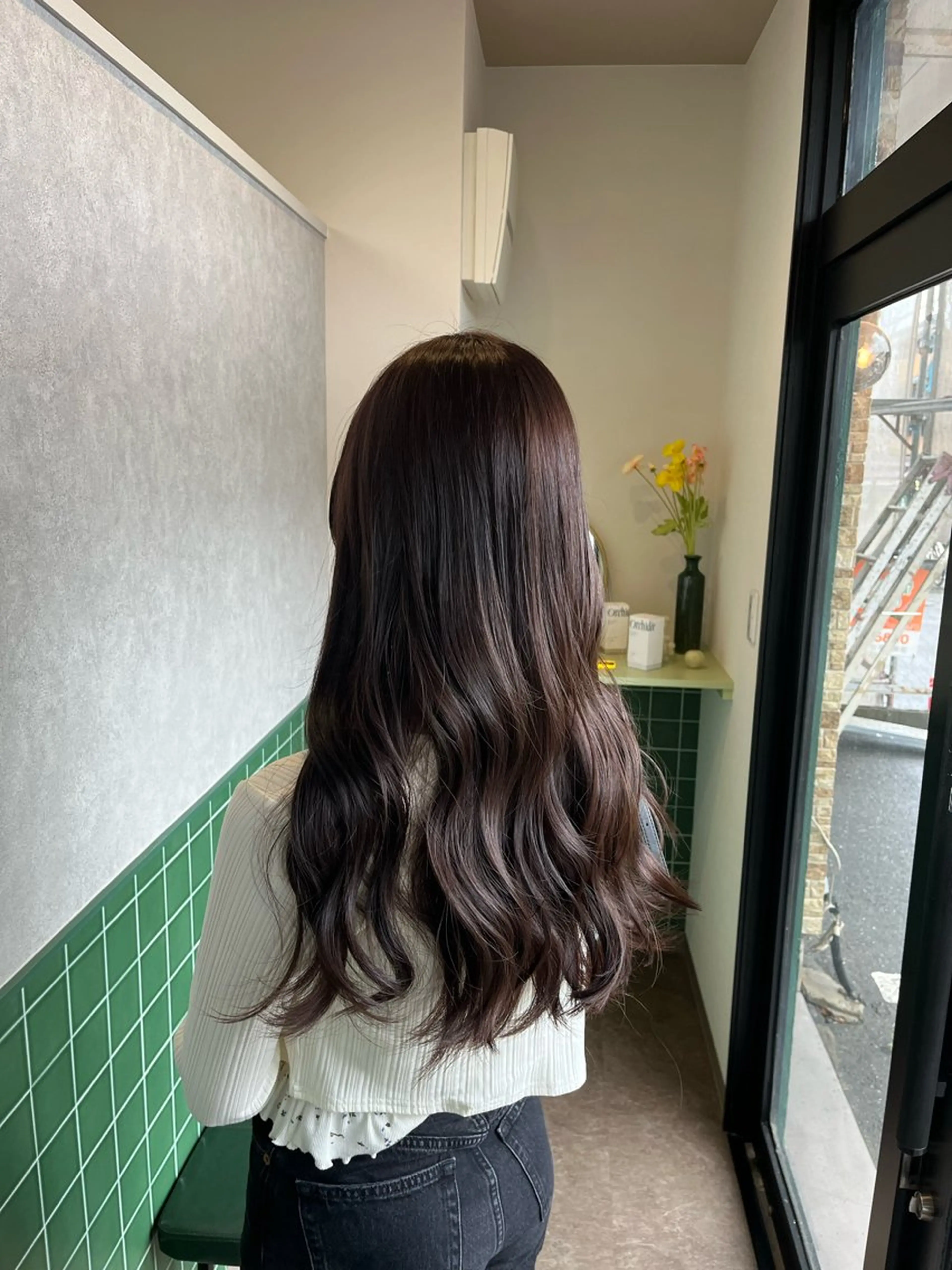 カラー ラベンダーカラー ヘアカラー トリートメント 本木下朋花/髪質 改善×ダブルカラーのヘアスタイル