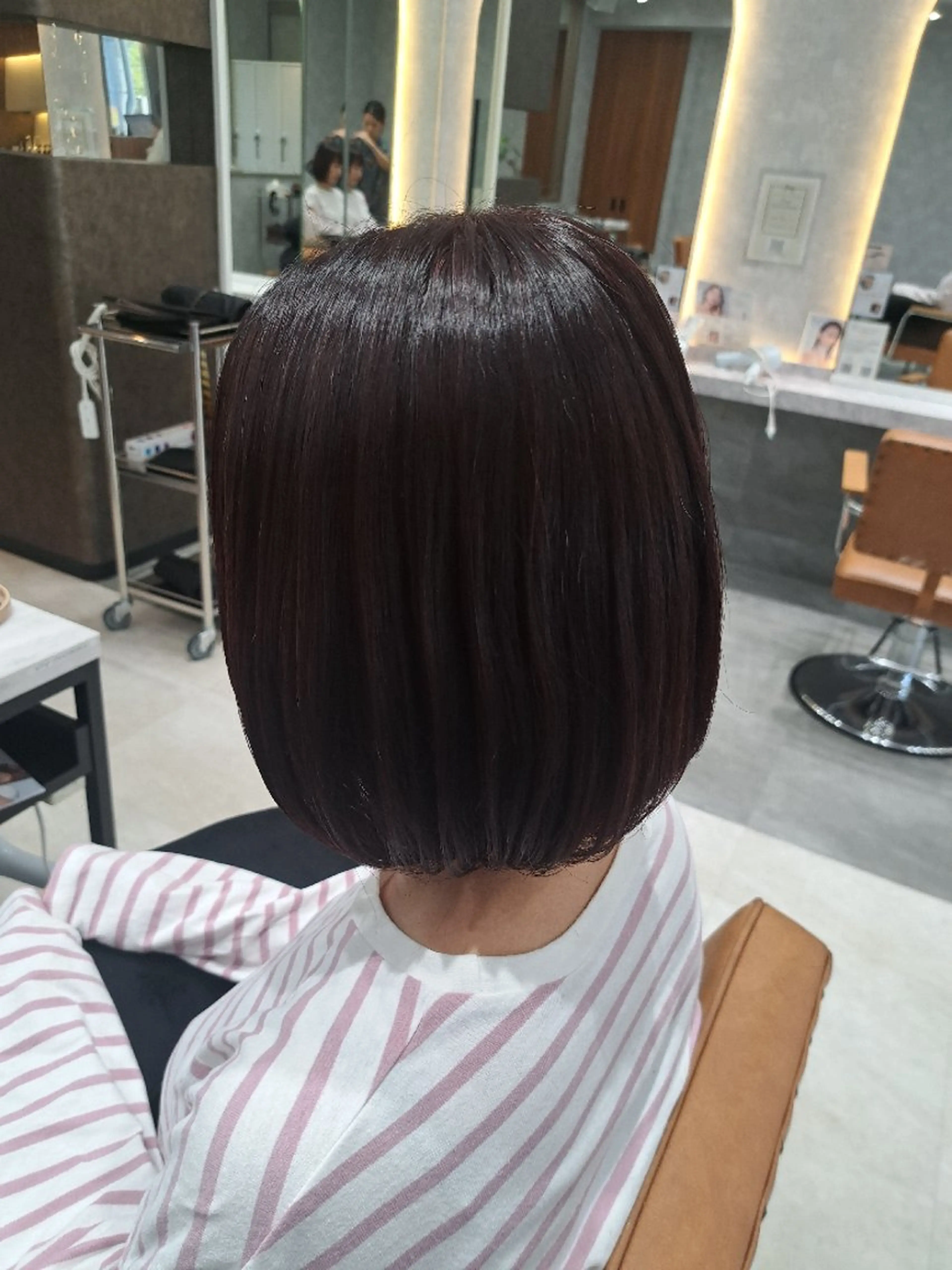 ミディアム カラー ブラウンカラー レッドカラー レッドブラウン ボブ カット ヘアカラー 関口 知佳のヘアスタイル