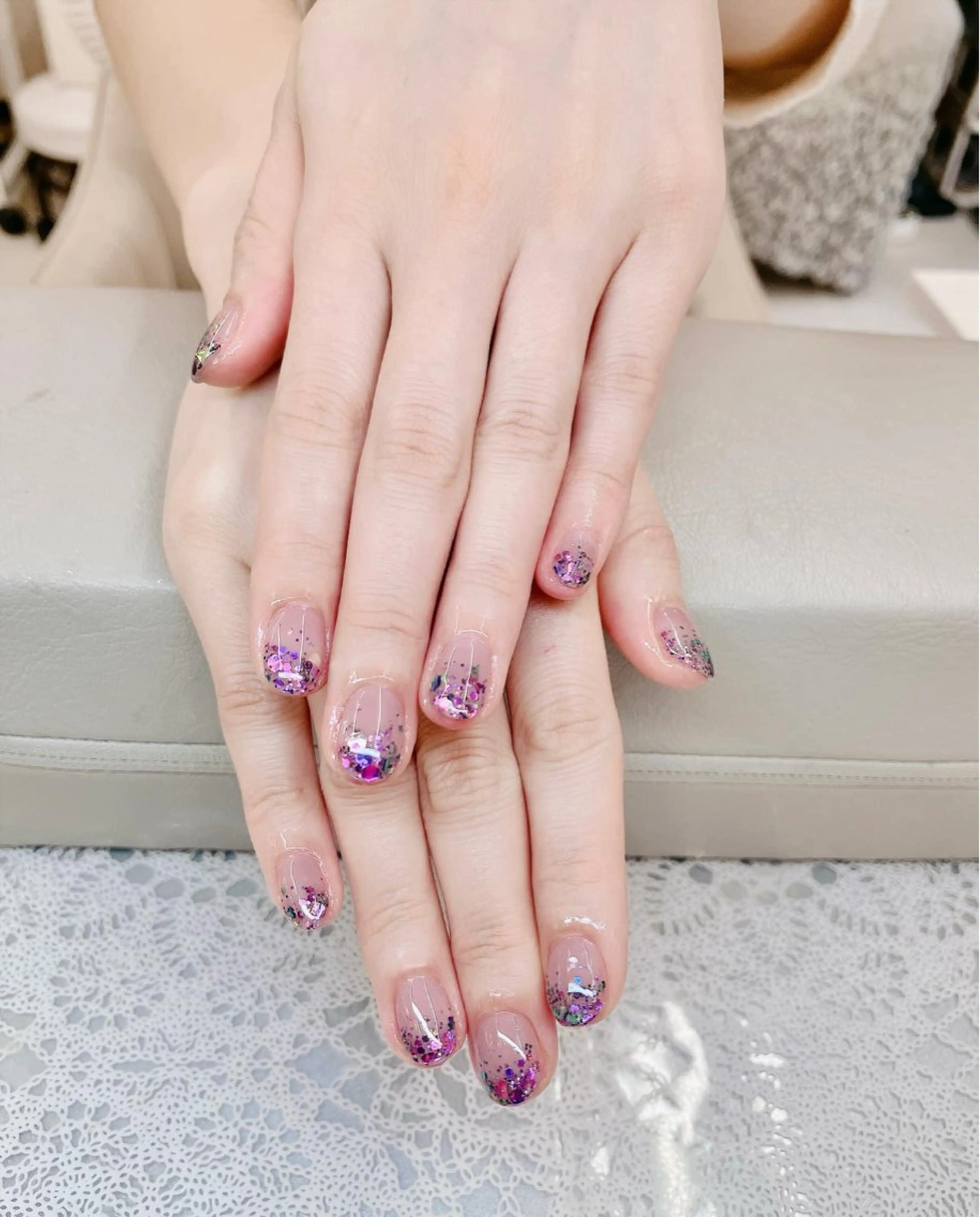 ラメーグラデーション(ベース色込み)ORフラッシュの写真