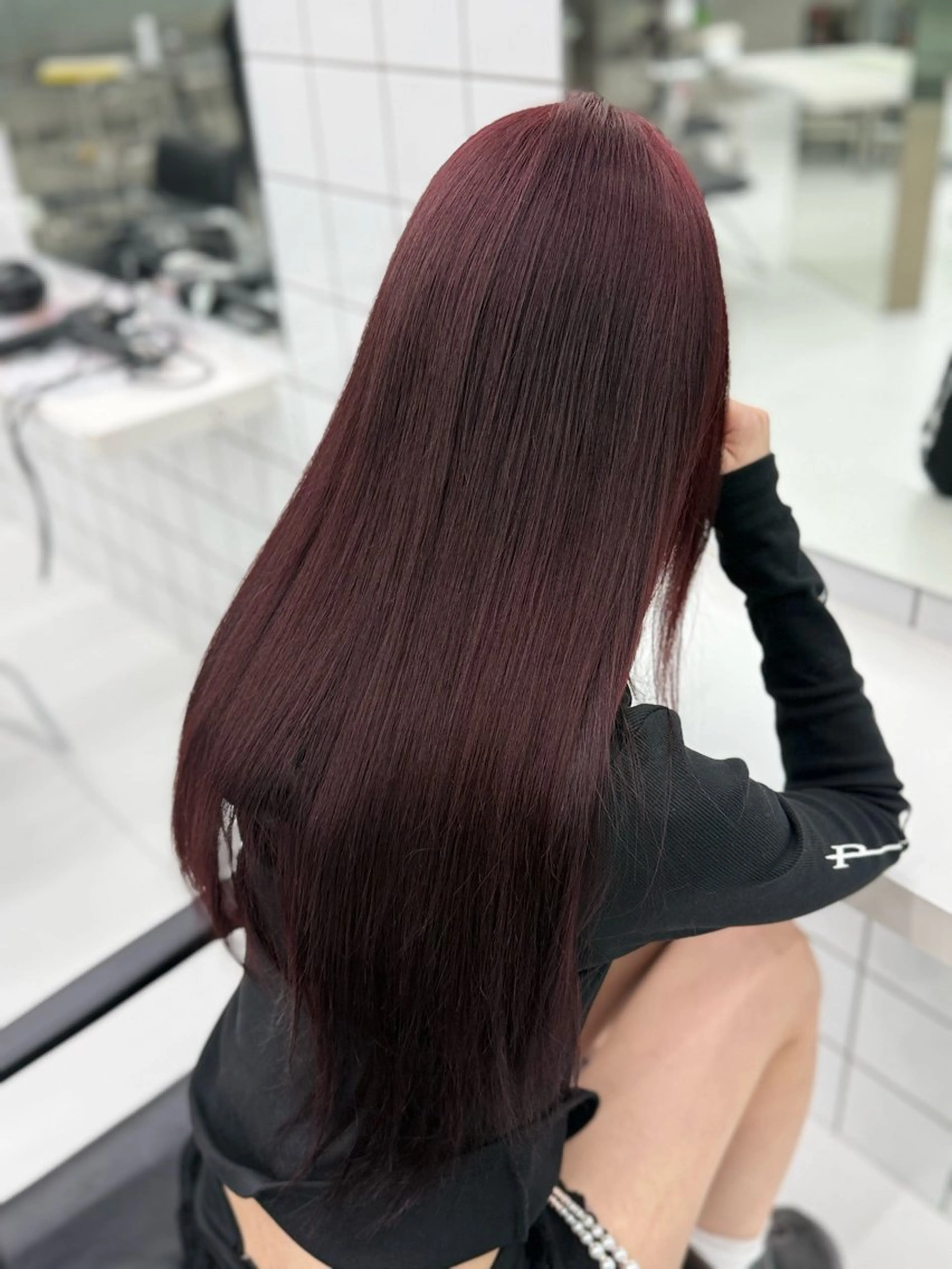 セミロング カラー ピンクカラー ヘアカラー トリートメント 渋谷ブリーチカラー/ デザインカラー/優希のヘアスタイル