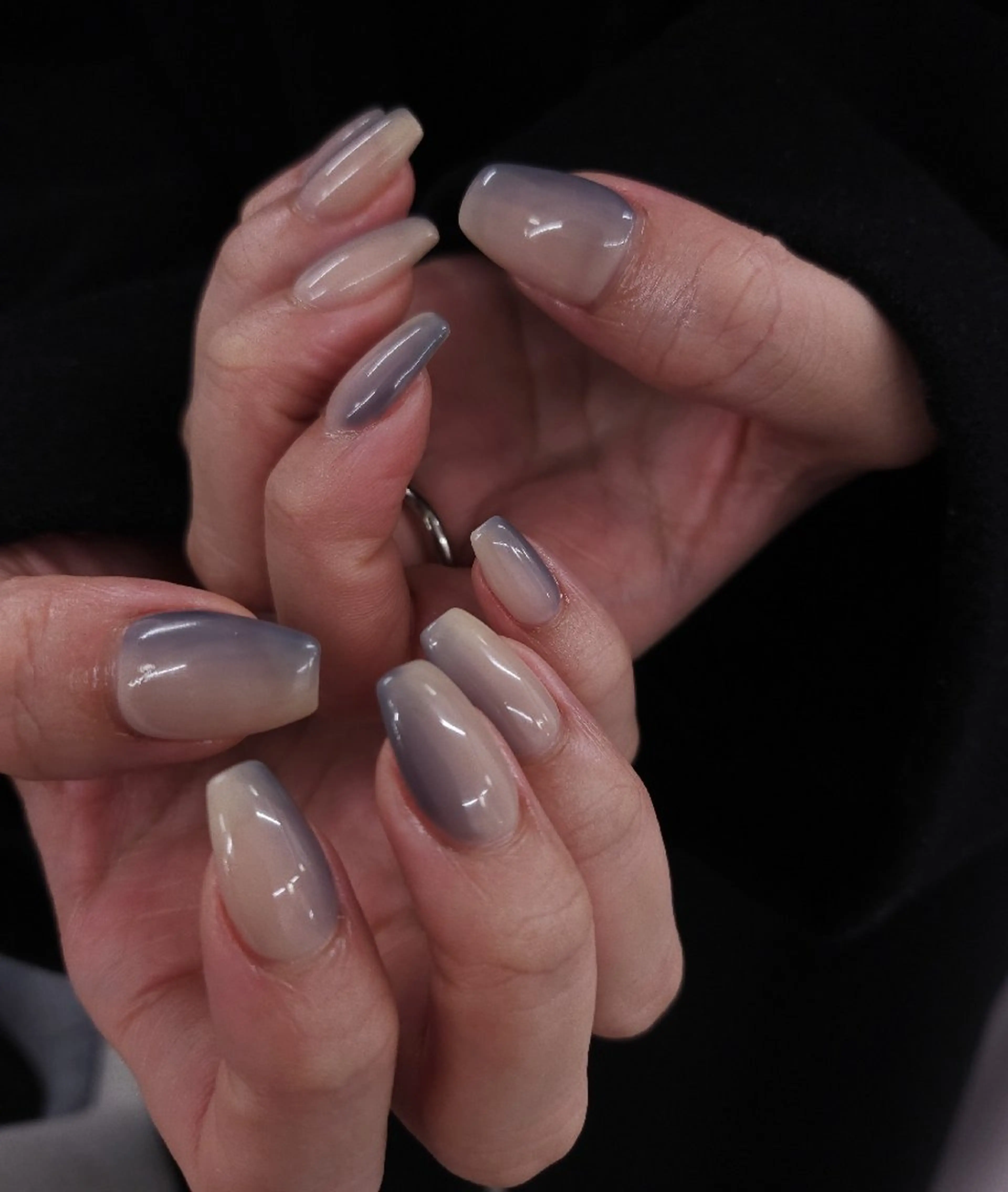 ネイル ジェルネイル グラデーション 持ち込み ネイビー パラジェル ハンドネイル puku nail 🌼kazu🌼のネイルデザイン