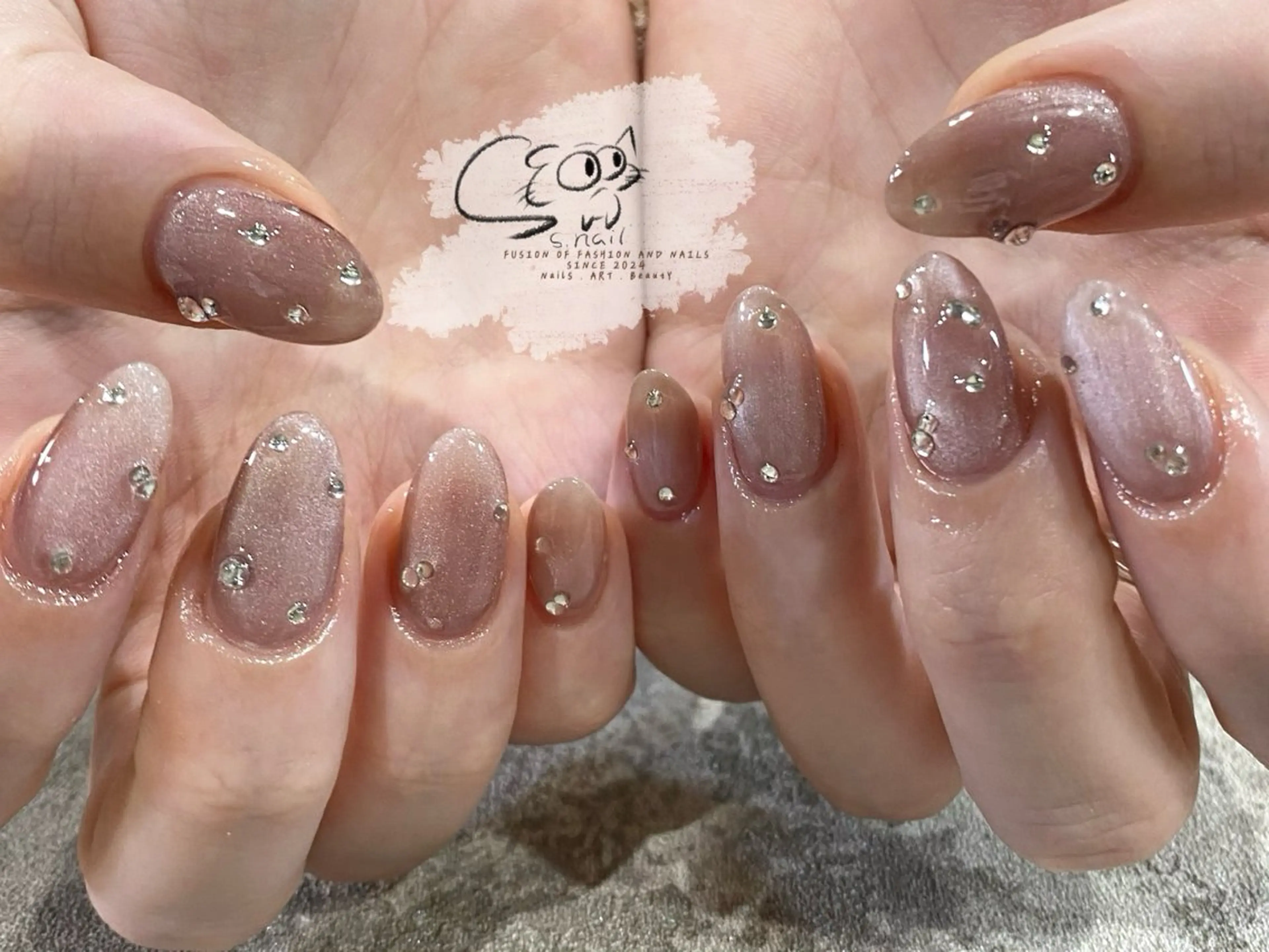 ネイル フレンチネイル ジェルネイル キラキラネイル ラメ(グリッター) マグネットネイル S.nail _のネイルデザイン