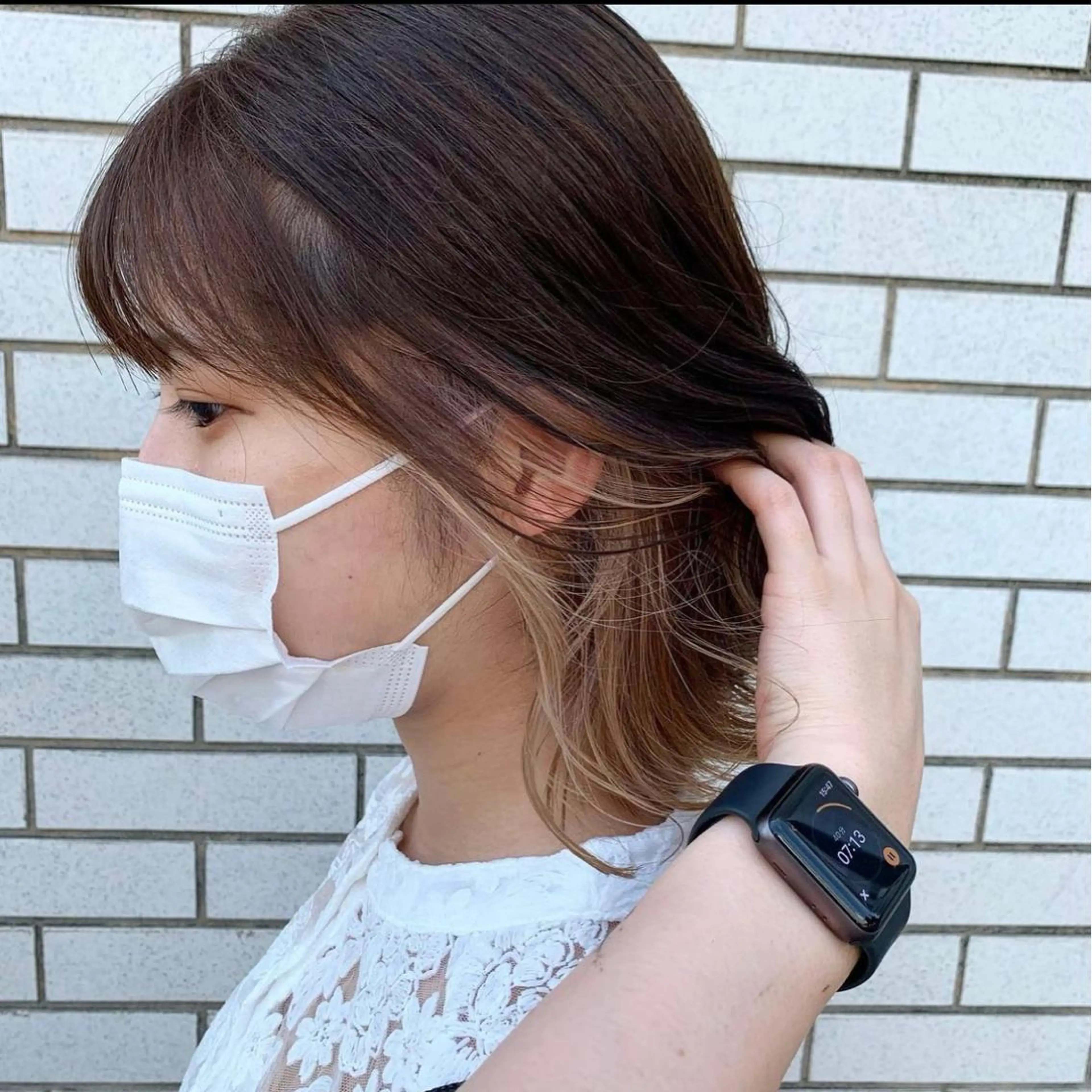 ミディアム カラー ベージュカラー ブリーチ デザインカラー イヤリングカラー ホワイトベージュ 🌷レイヤーカット/ 透明感カラー🌷増田のヘアスタイル