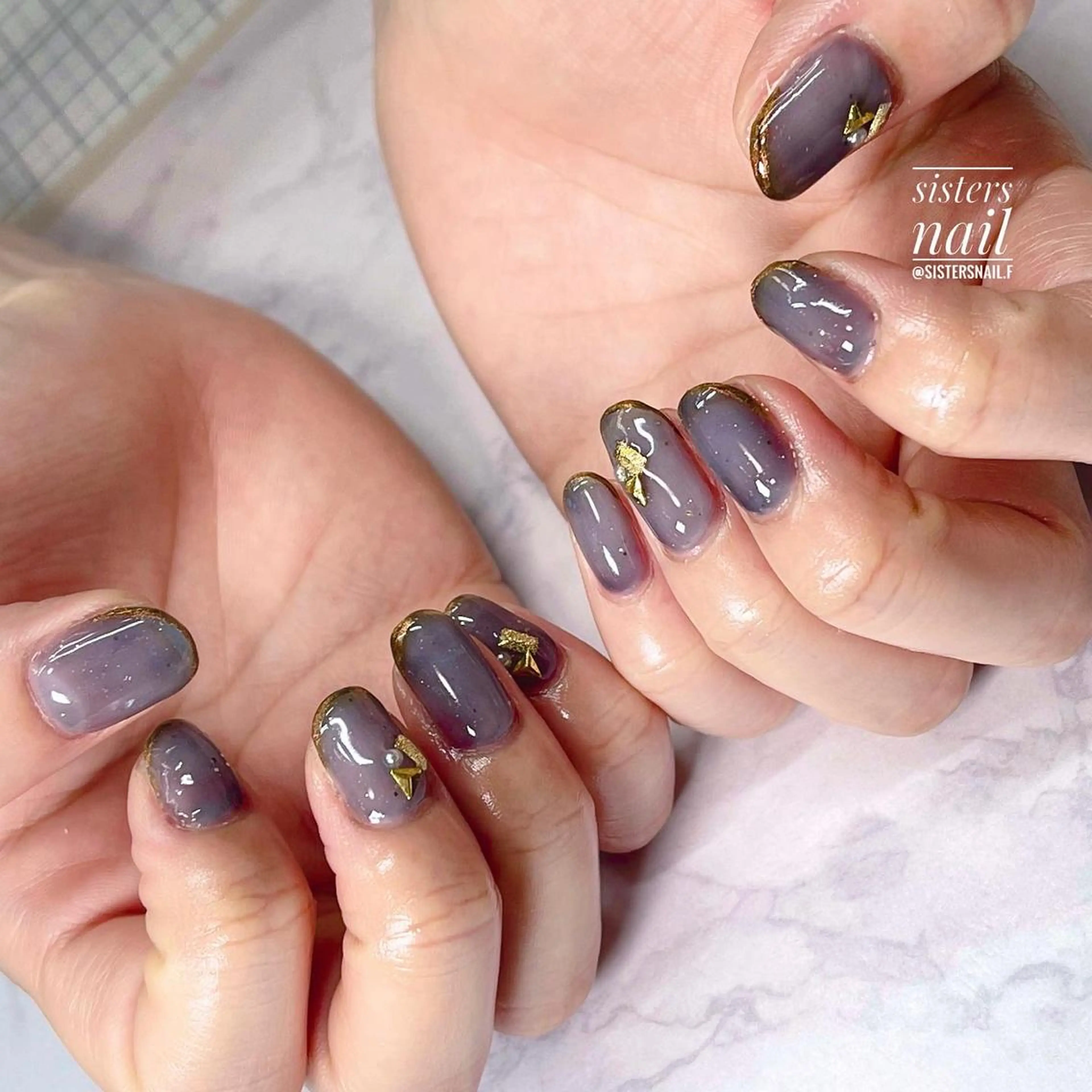 ネイル アートネイル ブルー フレンチネイル キラキラネイル ラメ(グリッター) sisters nail.fのネイルデザイン