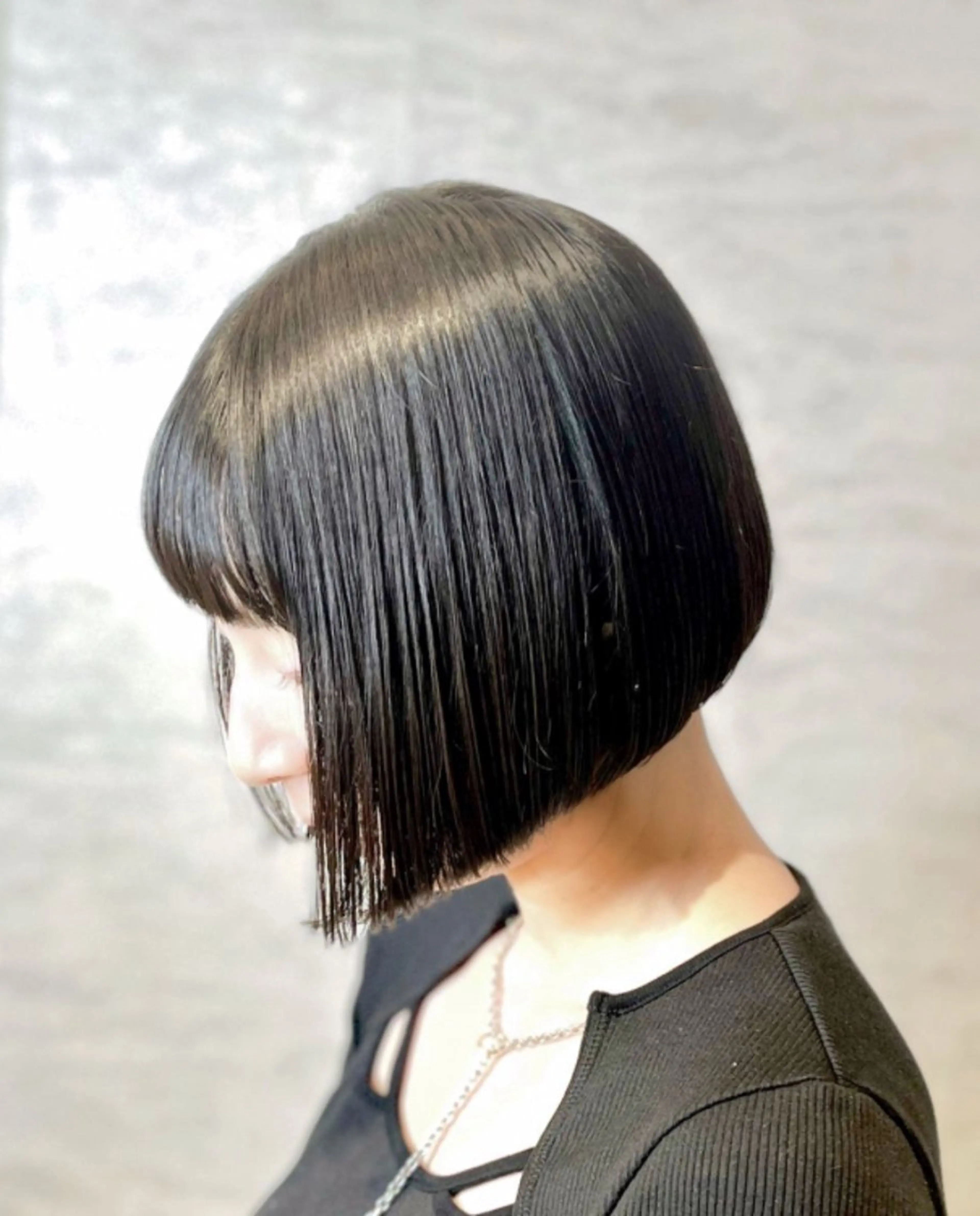 ワンレングスカットの写真