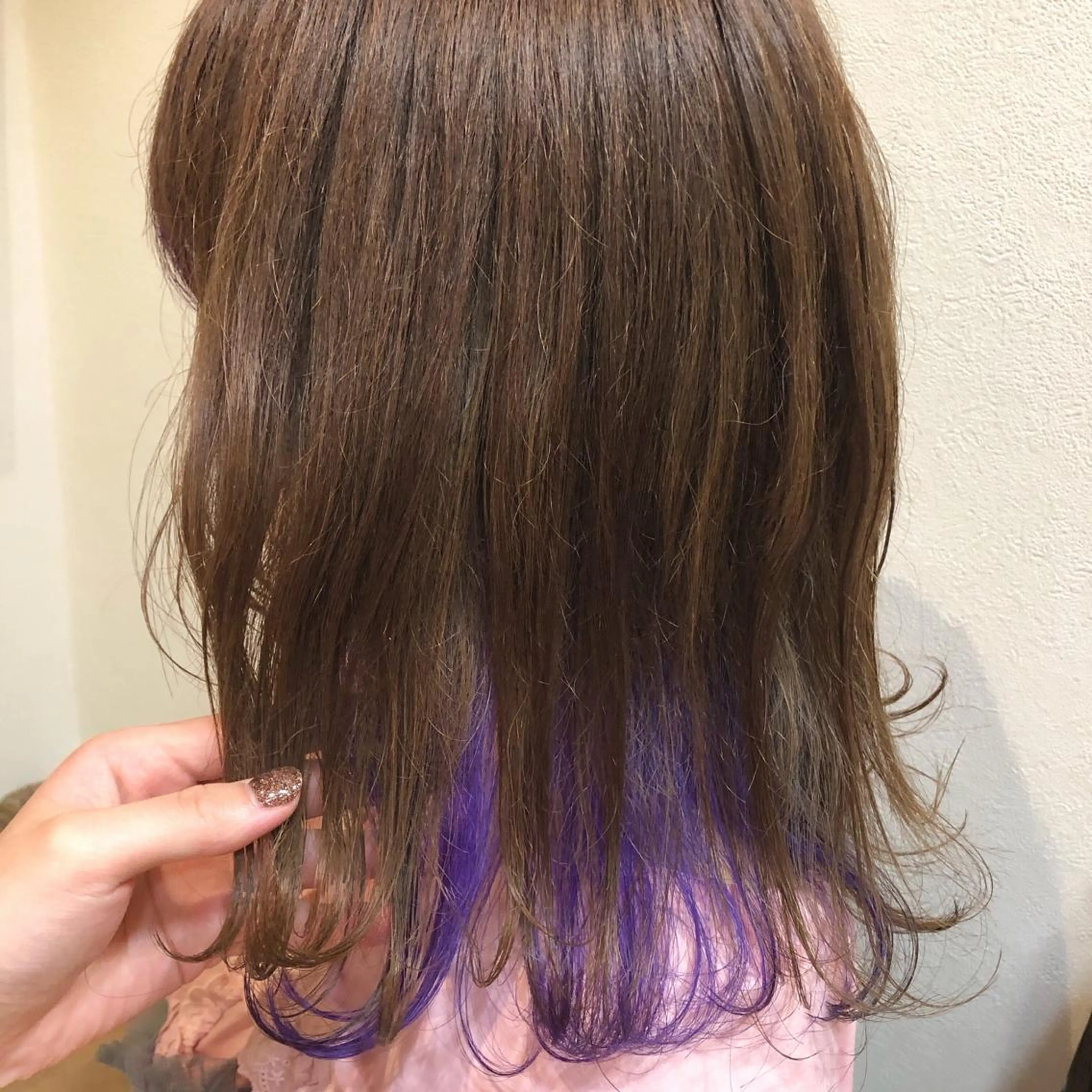 セミロング カラー ブルーカラー ブルーパープル インナーカラー パープルカラー Topstylist HARUのヘアスタイル