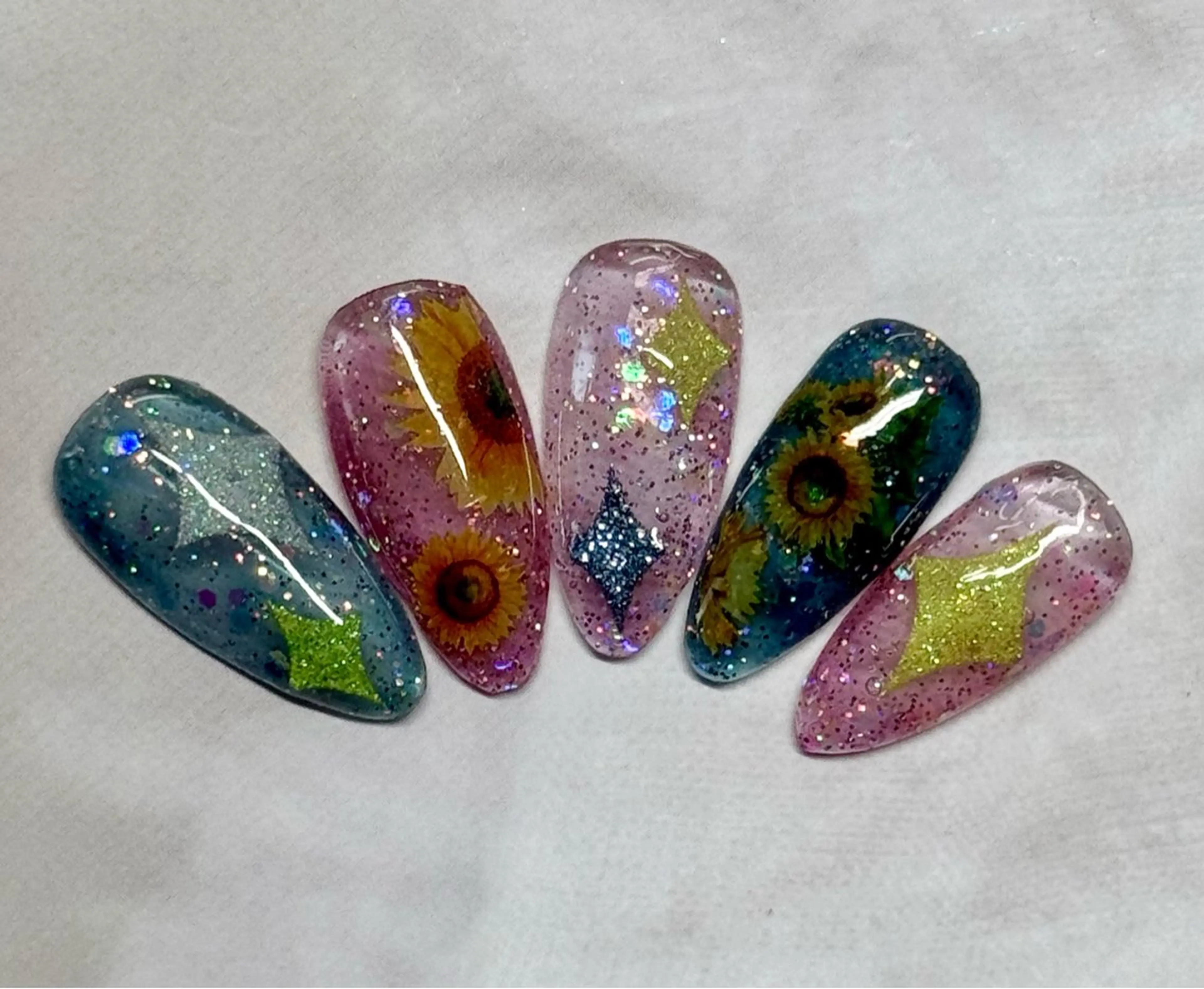 ネイル アートネイル フレンチネイル キラキラネイル ラメ(グリッター) ミラーネイル M.N_ nailのネイルデザイン