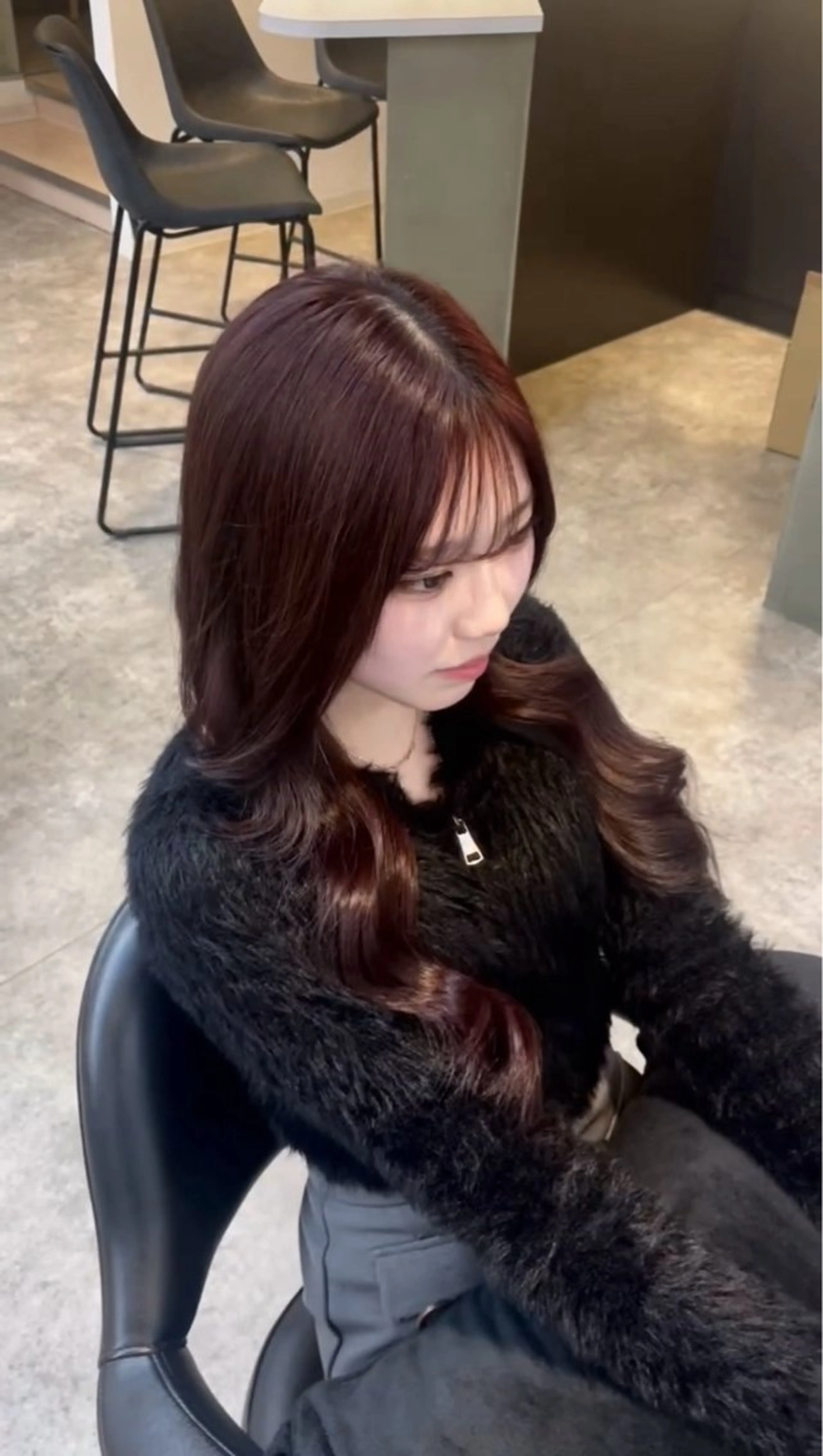 カラー ブリーチ ブリーチなしカラー レッドカラー ヘアカラー 奈良 優亜のヘアスタイル