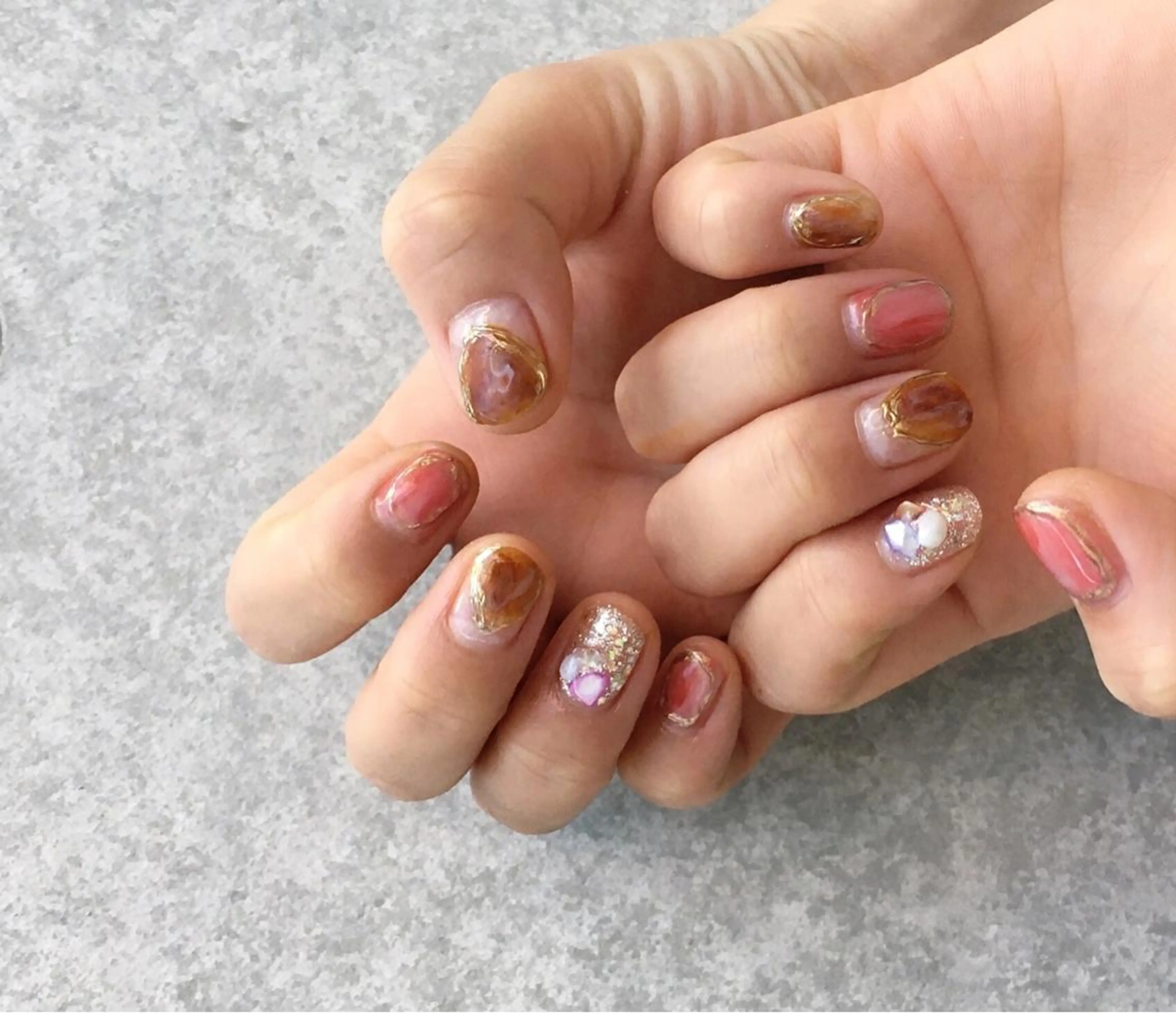 ネイル アートネイル 長さ出し ジェルネイル マットネイル ミラーネイル ハンドネイル nail salon Soeurのネイルデザイン