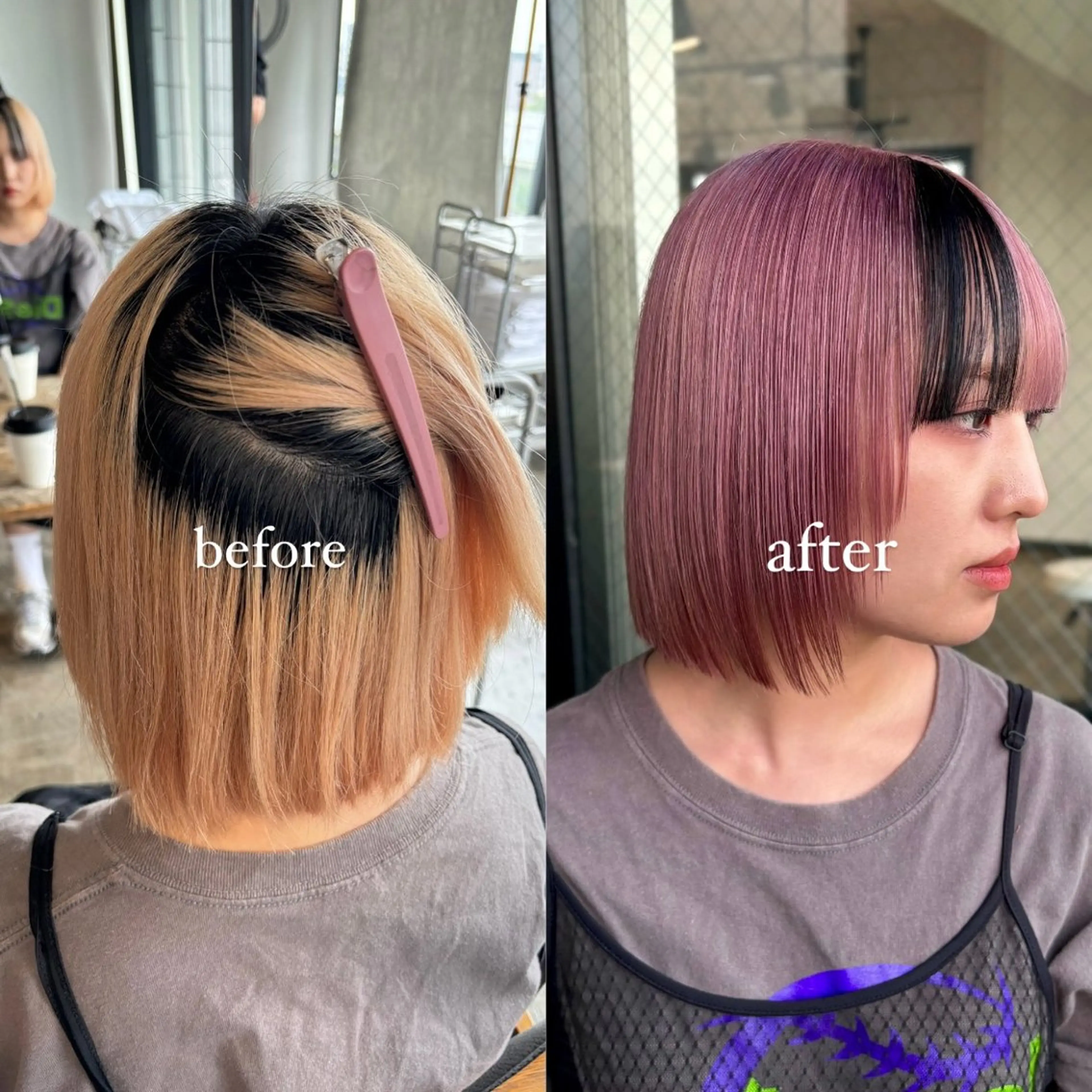 セミロング 💫miyu💫デザ インカラー/アレンジのヘアスタイル