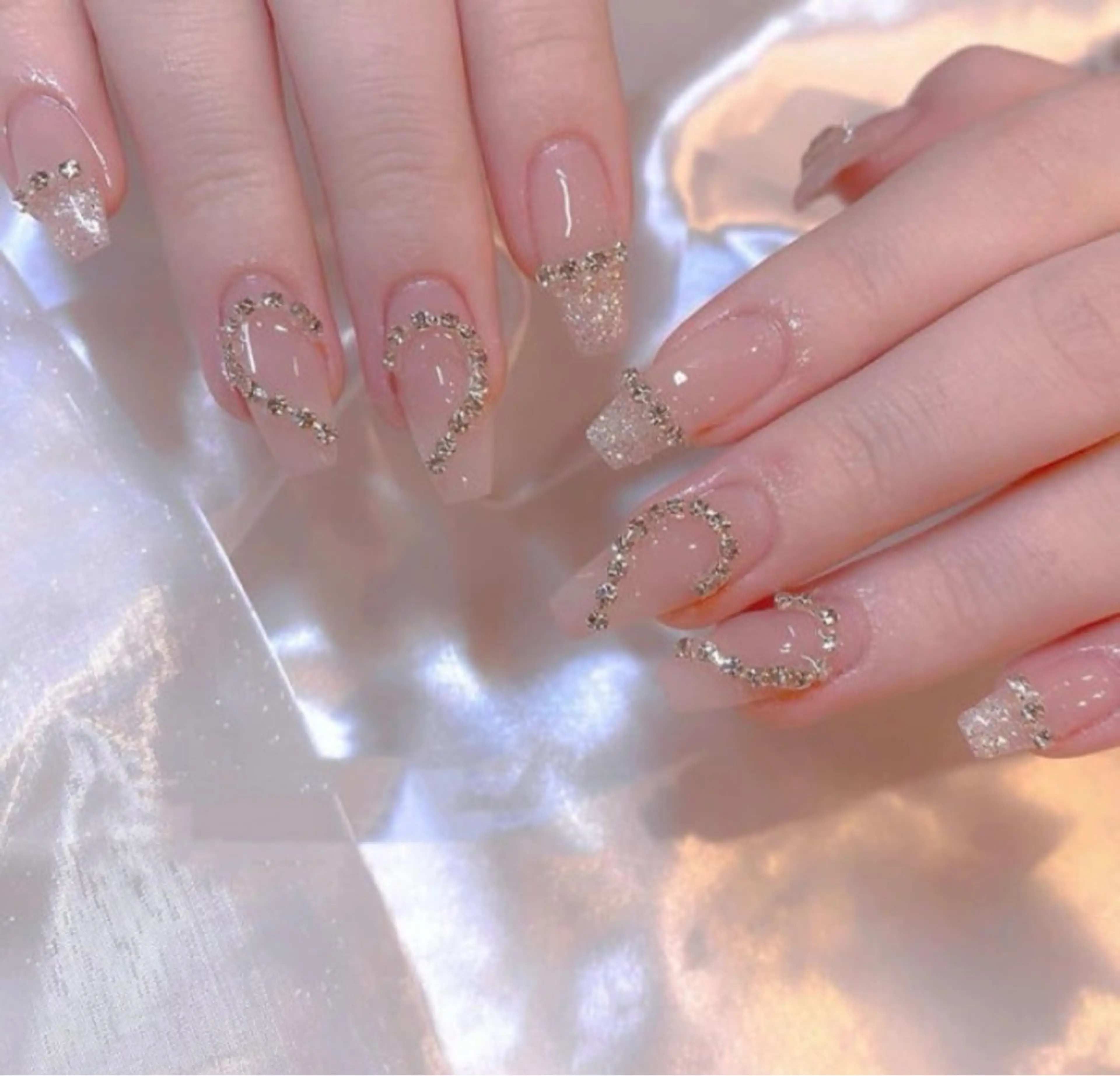 ネイル チークネイル 長さ出し フレンチネイル ガーリー 韓国ネイル sun nail池袋 モデル募集のネイルデザイン