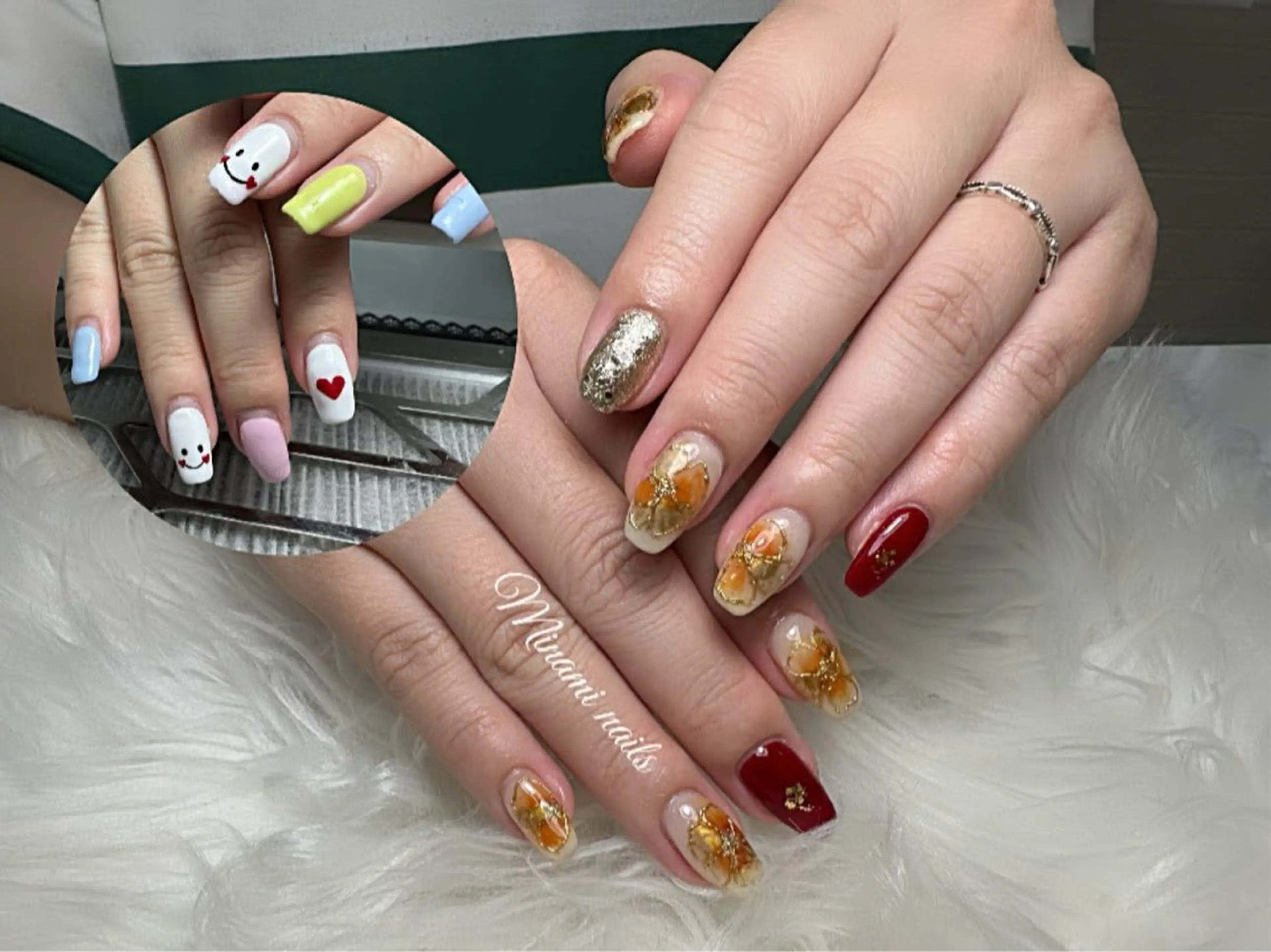 ネイル アートネイル オーロラネイル ガーリー キラキラネイル 韓国ネイル Minami Nailsのネイルデザイン