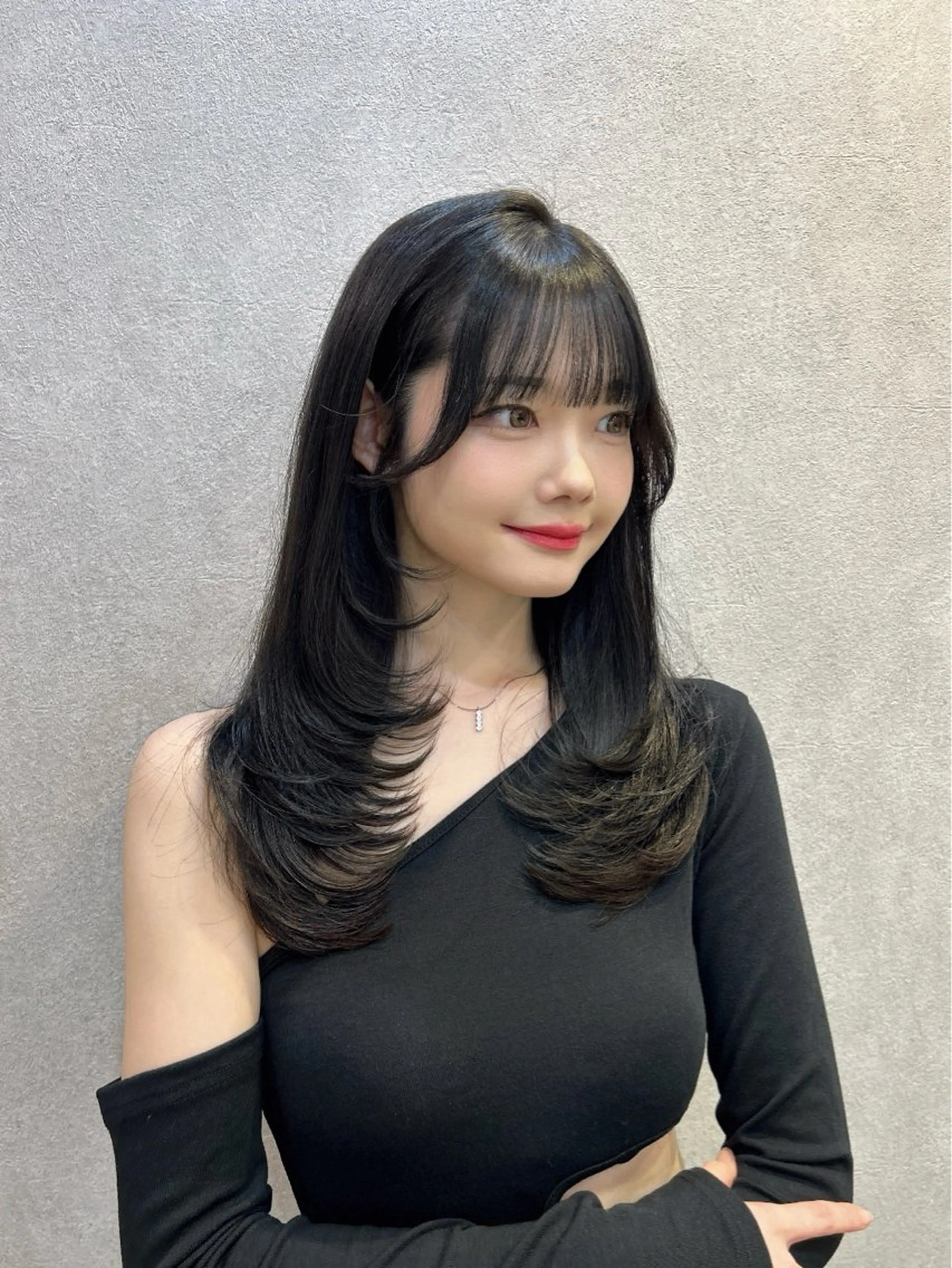 ロング カラー レイヤーカット 🩷韓国ヘア/ヨシン モリ🩷Maikaのヘアスタイル