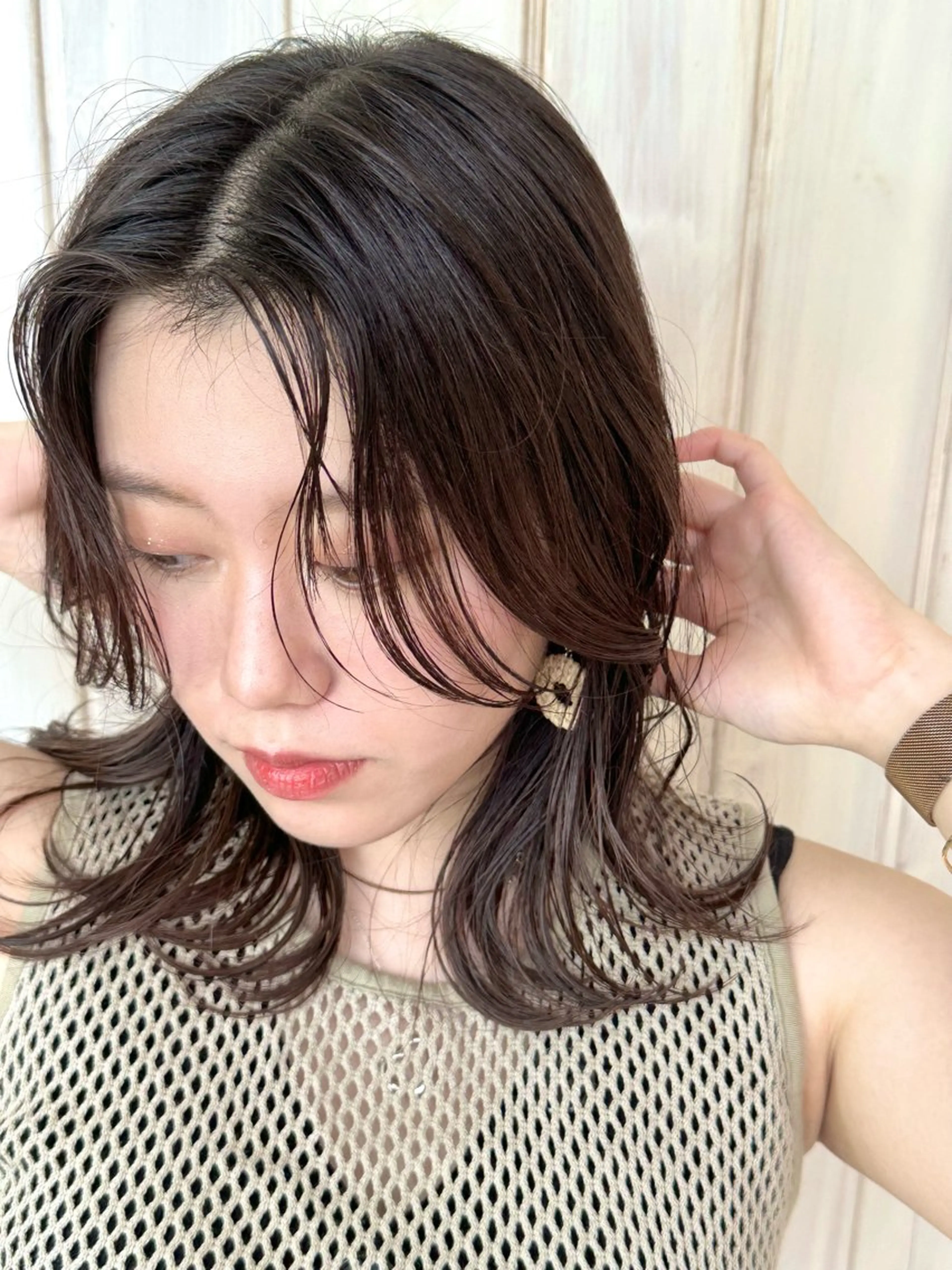 ミディアム カラー ヘアアレンジ 原宿/韓国ボブ /くびれボブ/優希のヘアスタイル