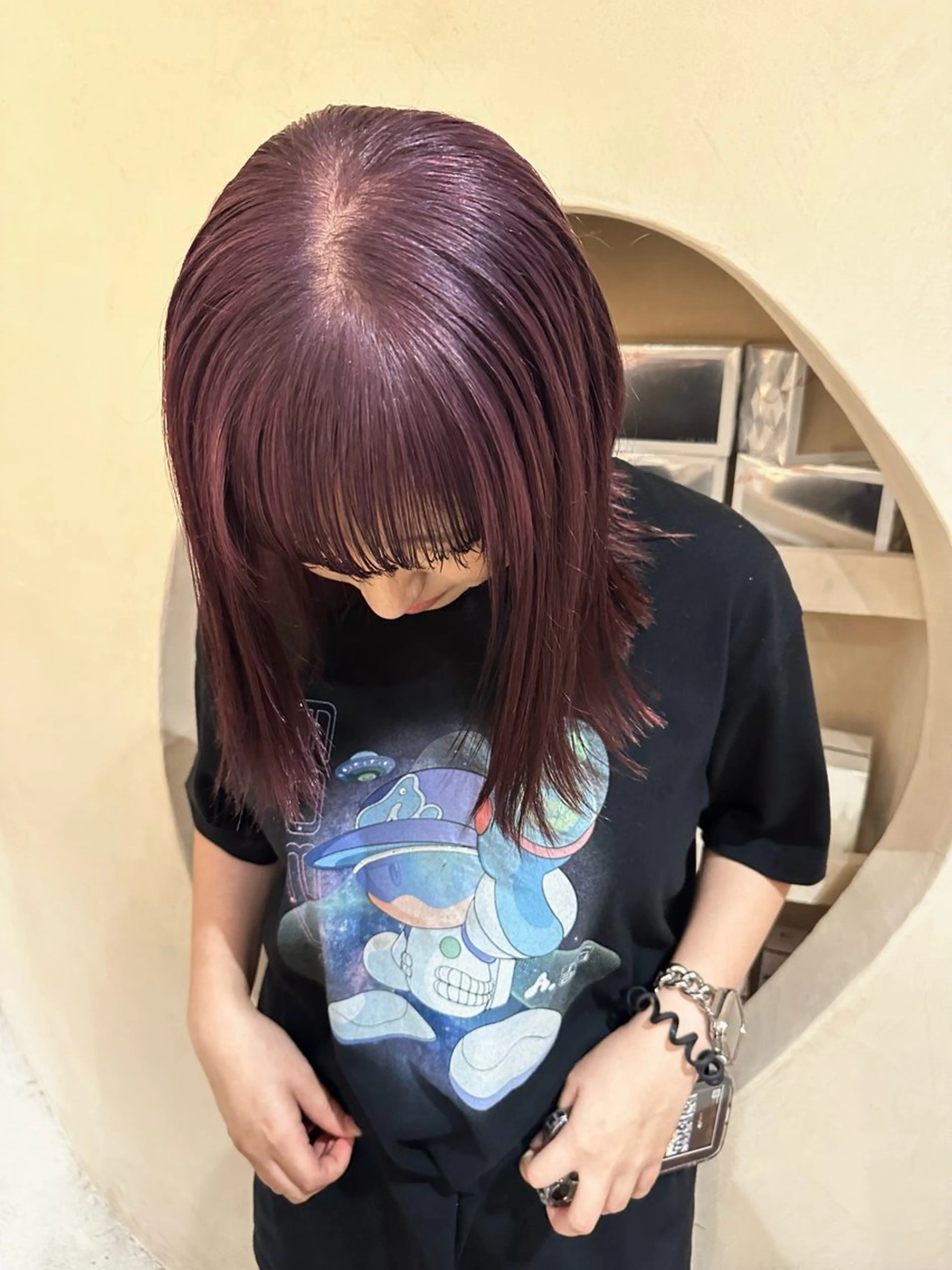 ミディアム カラー ヘアカラー レイヤー・ボブカット ／もえまる🌻のヘアスタイル