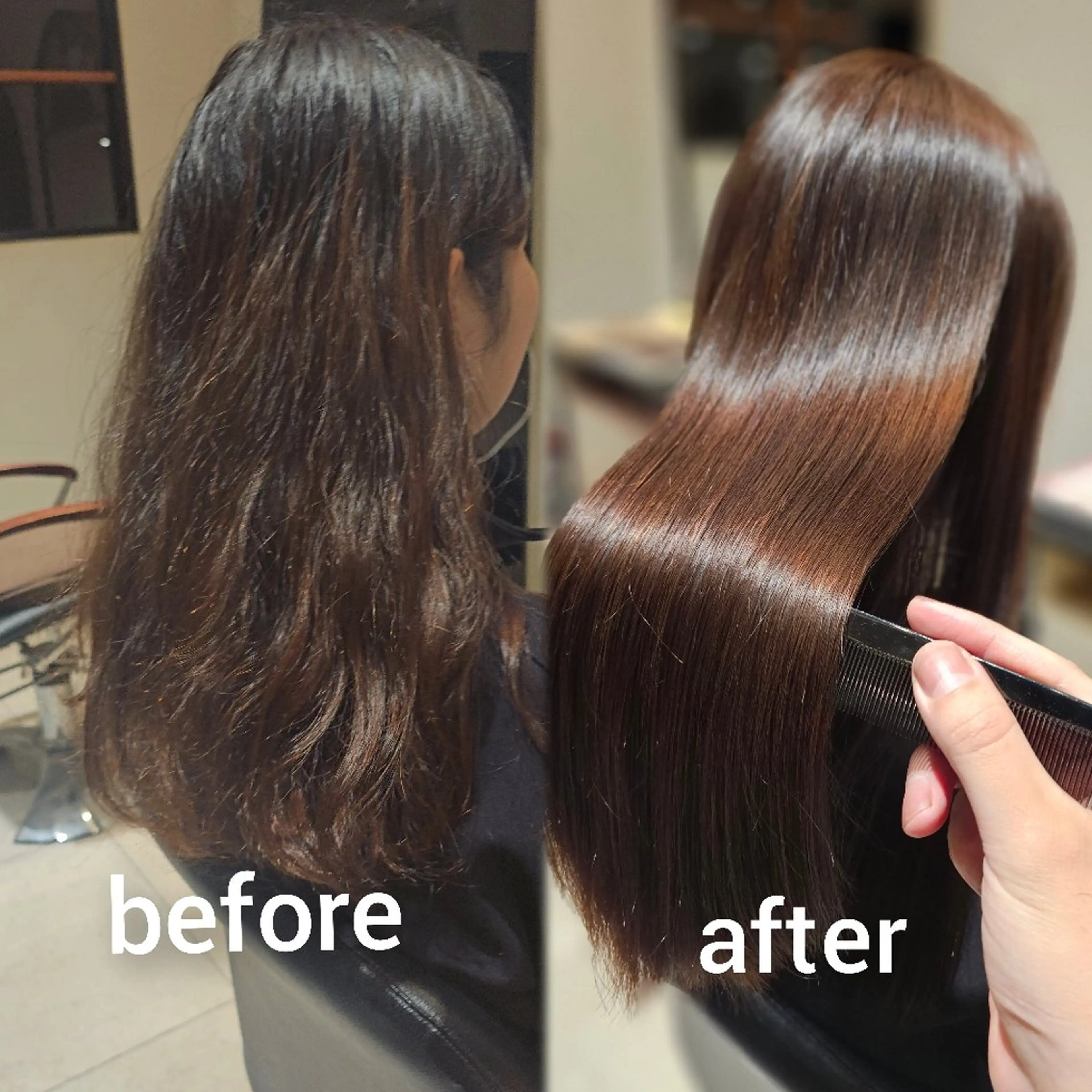 セミロング パーマ ハイライト 髪質改善 縮毛矯正 トリートメント カット 縮毛矯正 トリートメント 【髪質改善美容師】t occa茨木篠原健太のヘアスタイル