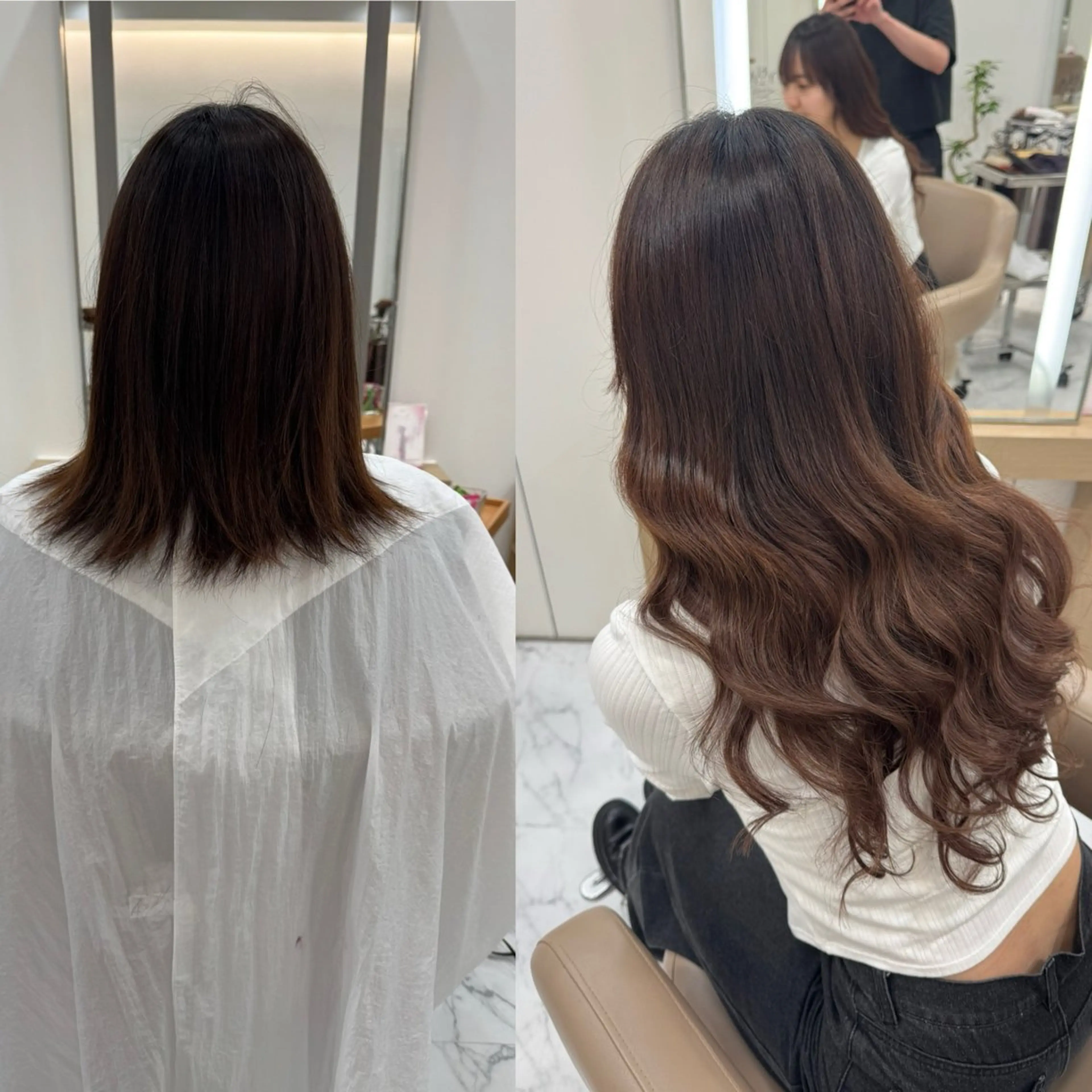 ロング シールエクステ エクステ 韓国風ヘア ロング 濱川響太レディース カットモデルのヘアスタイル