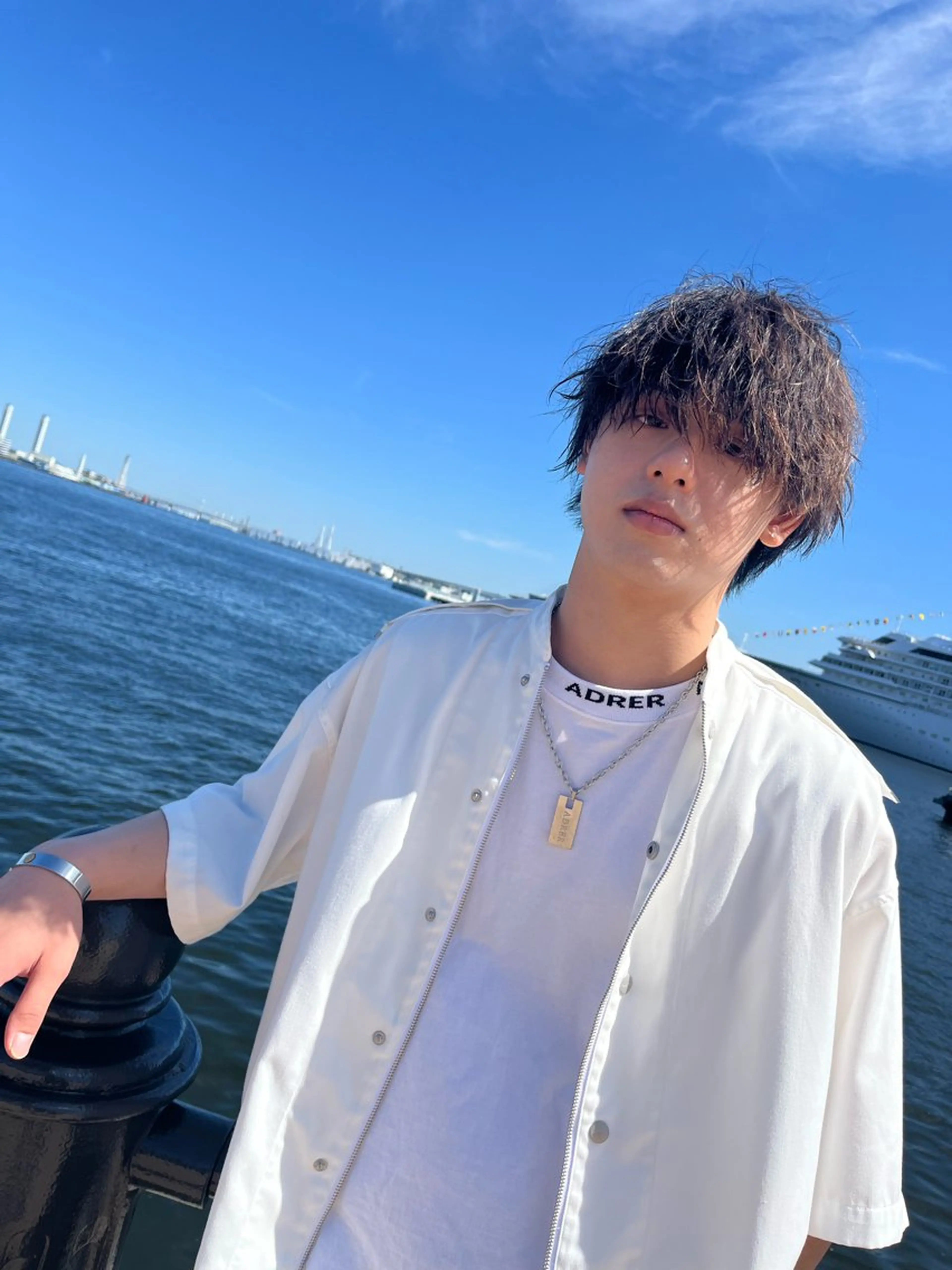 ミディアム パーマ ヘアアレンジ メンズ マッシュ men'slapis YUTOのヘアスタイル