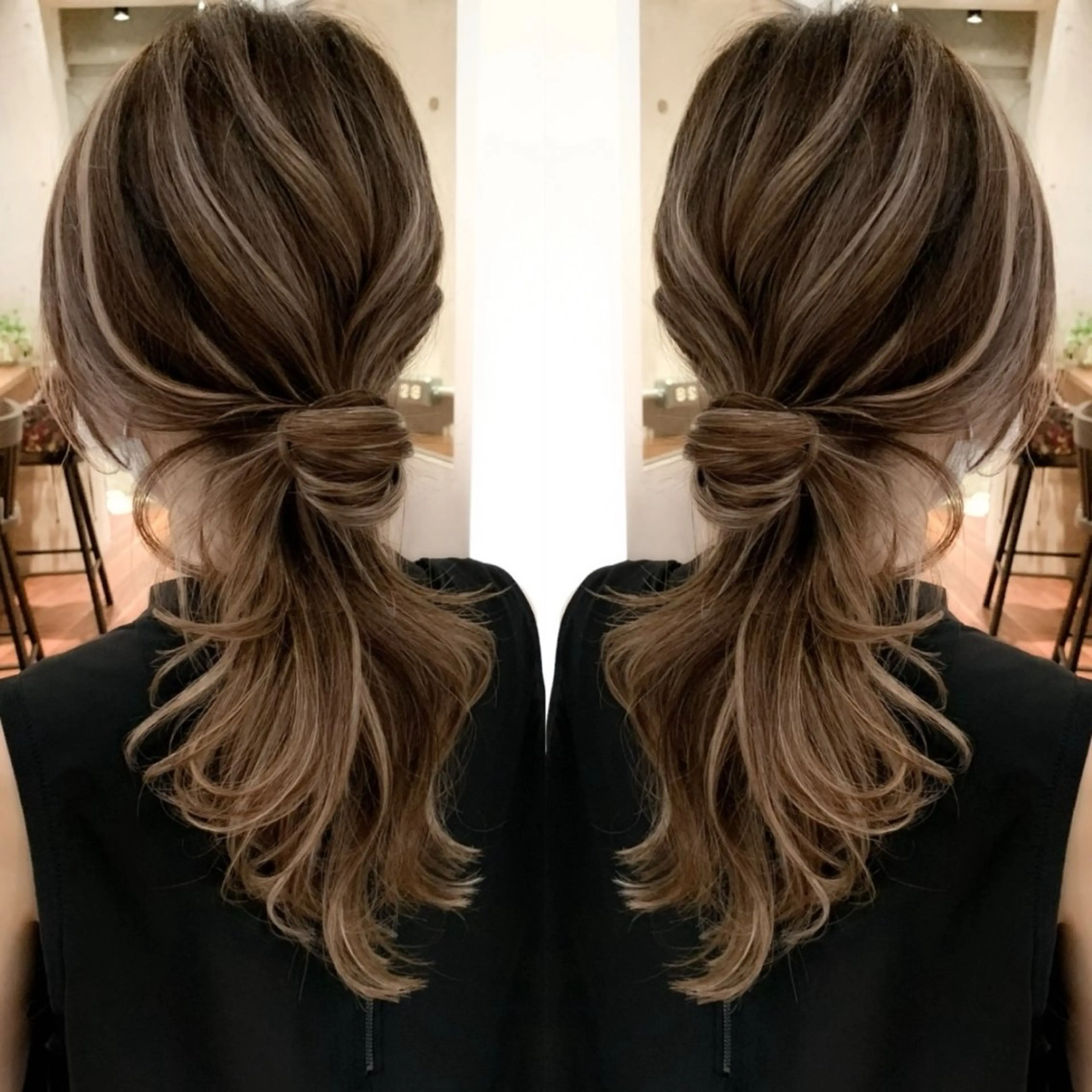 ロング カラー ハイライトカラー ハイライト 小顔ボブ jilblanカホのヘアスタイル