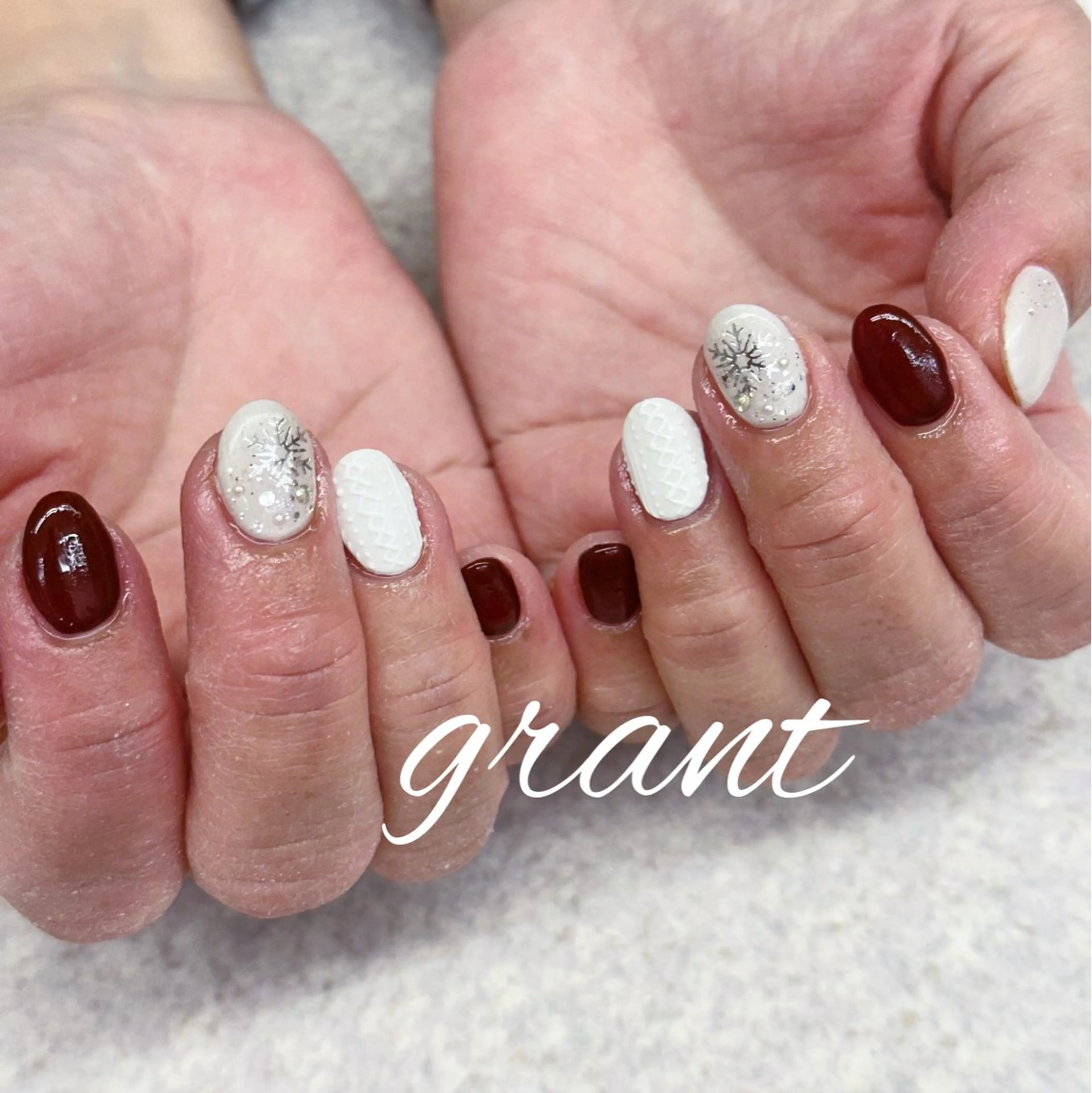 ネイル 冬ネイル ハンドネイル nail salon grant所属・nailsalon grantのネイルデザイン