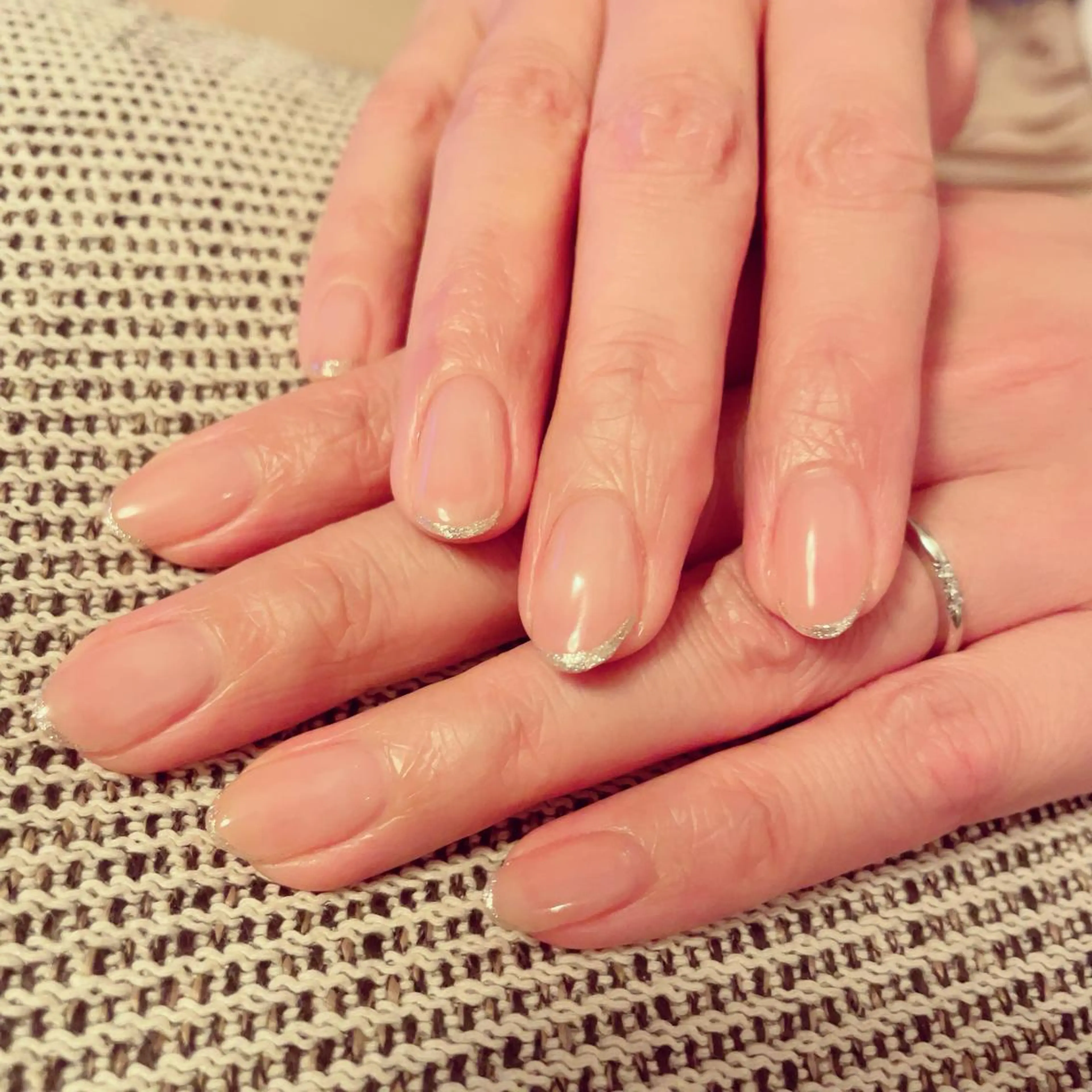 ネイル フレンチネイル ラメ(グリッター) Nail salon Ariettyのネイルデザイン